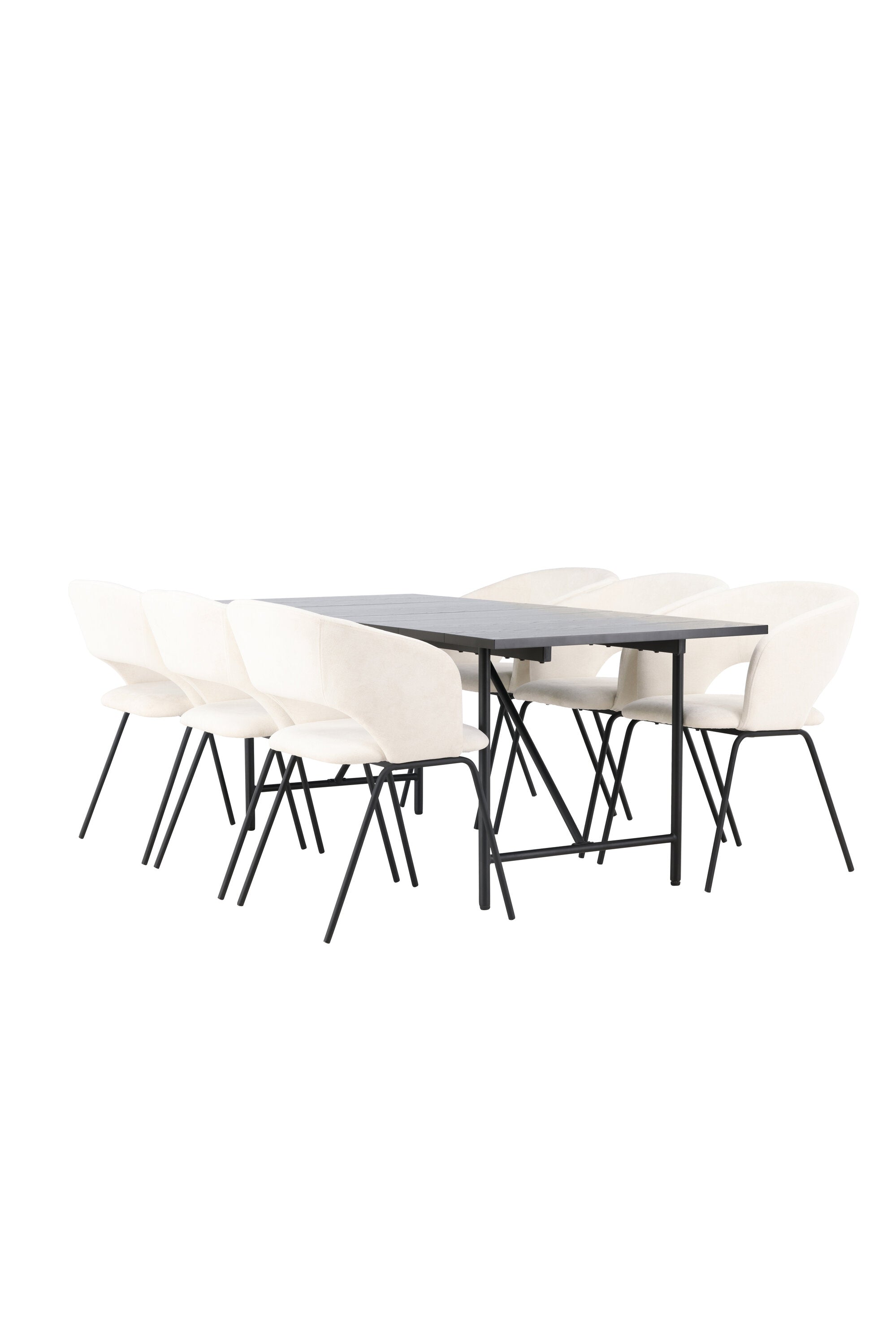 Astrid Esszimmerset + Day 200cm/6St. in Schwarz, gebrochenes Weiss präsentiert im Onlineshop von KAQTU Design AG. Esszimmerset ist von Venture Home