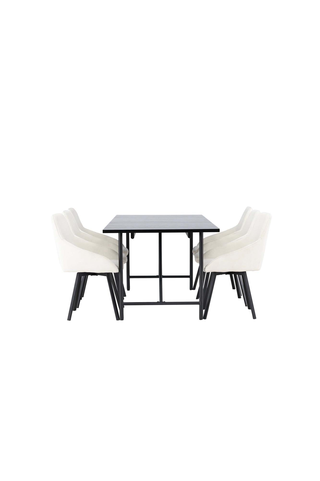 Modernes Esszimmerset Astrid mit 6 Rosie-Stühlen, 200cm, ideal für gesellige Abende und stilvolle Anlässe. Hochwertige Materialien und elegantes Design.