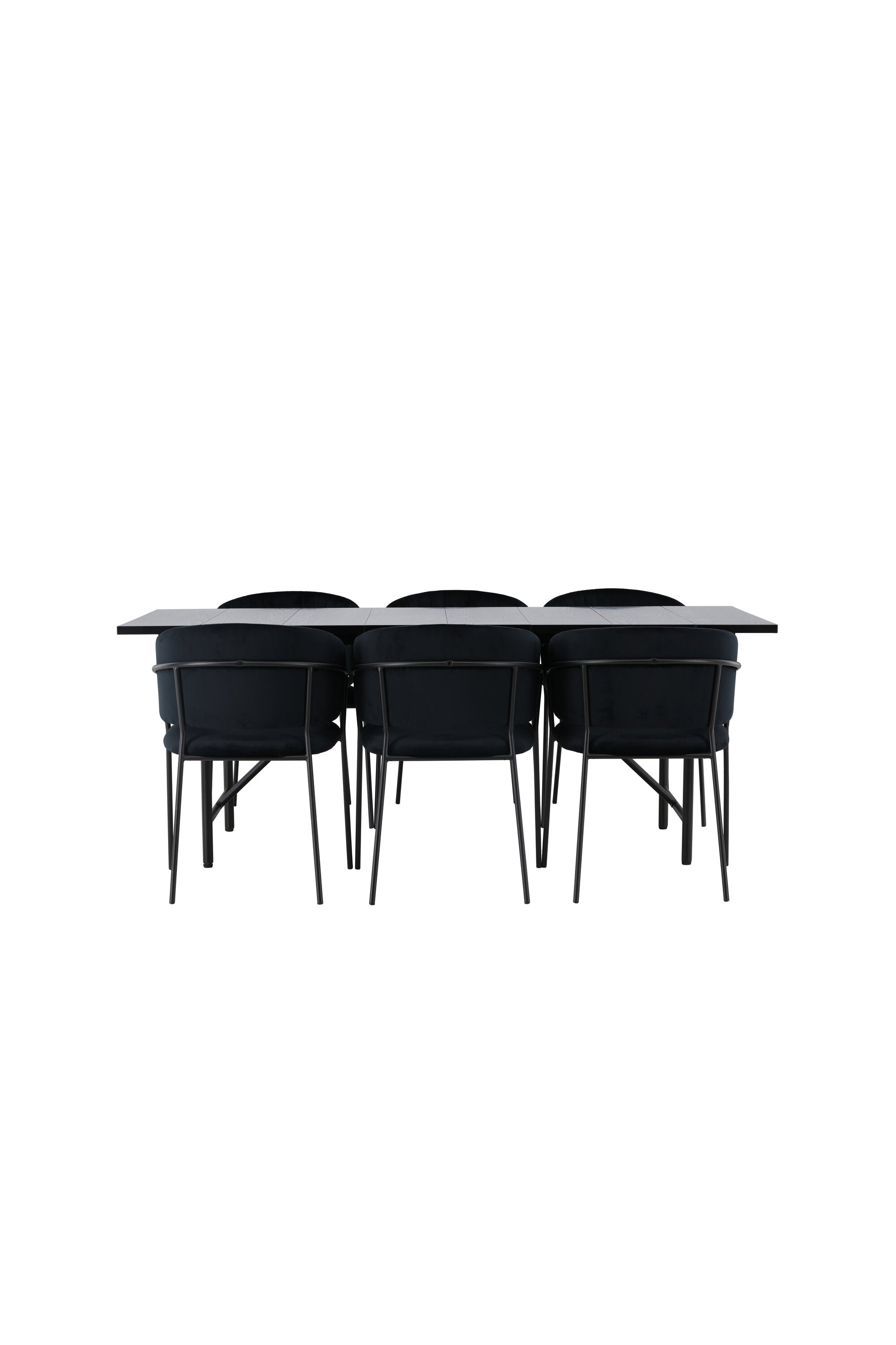 Astrid Esszimmerset + Selma 200cm/6St. in Schwarz präsentiert im Onlineshop von KAQTU Design AG. Esszimmerset ist von Venture Home