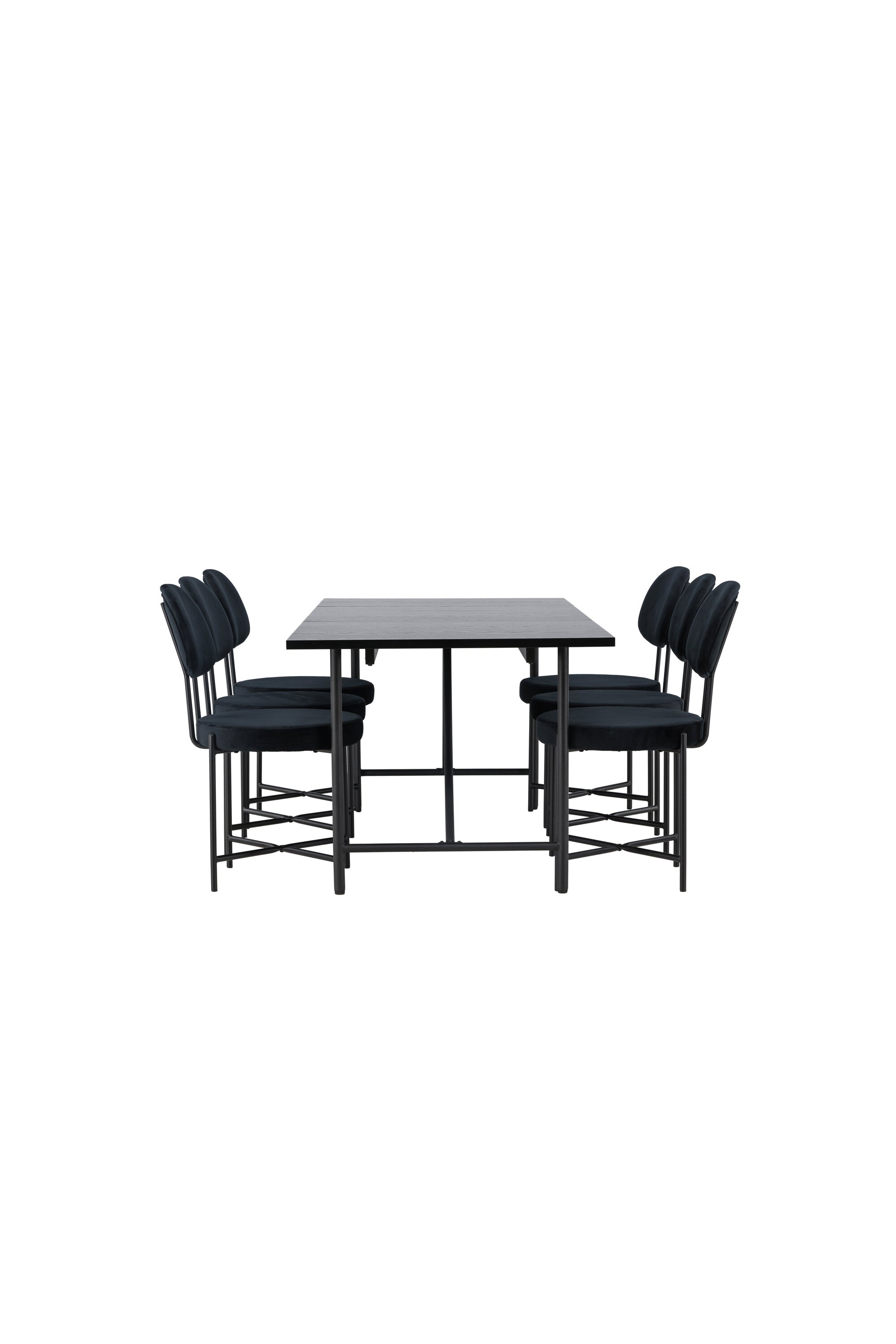 Astrid Esszimmerset + Stella 200cm/6St. in Schwarz präsentiert im Onlineshop von KAQTU Design AG. Esszimmerset ist von Venture Home