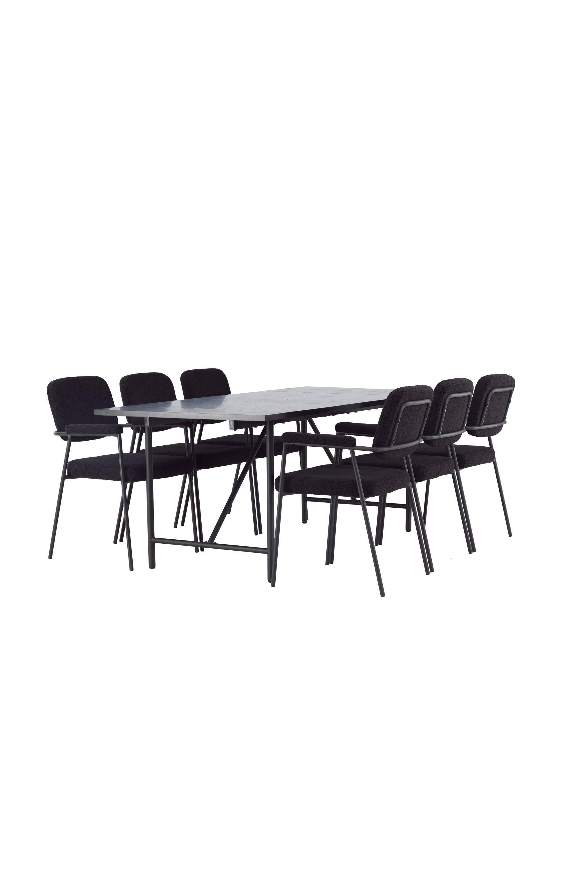 Astrid Esszimmerset + Yesterday 200cm/6St. in Schwarz präsentiert im Onlineshop von KAQTU Design AG. Esszimmerset ist von Venture Home