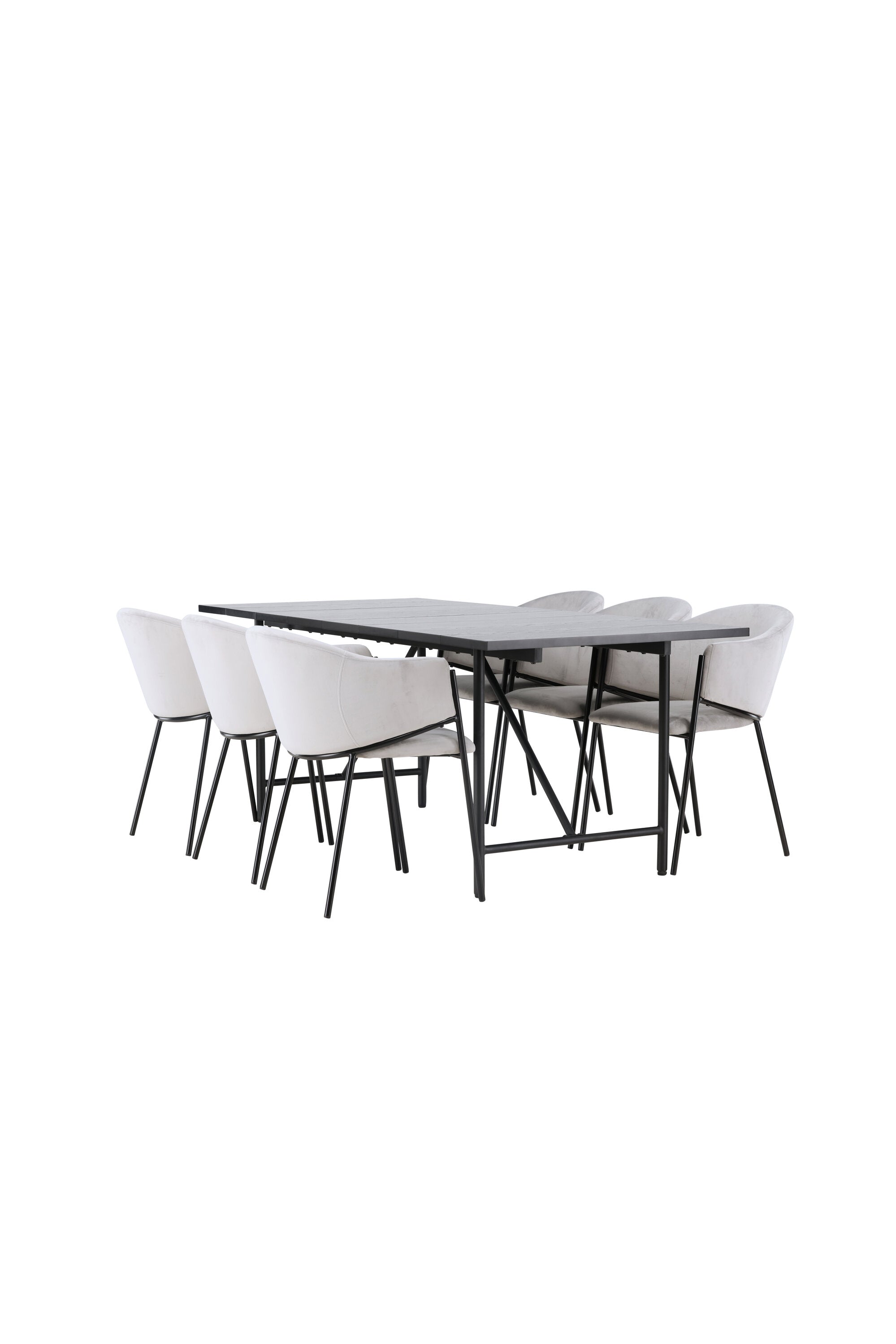 Astrid Esszimmerset + Evelina 200cm/6St. in Schwarzgrau präsentiert im Onlineshop von KAQTU Design AG. Esszimmerset ist von Venture Home