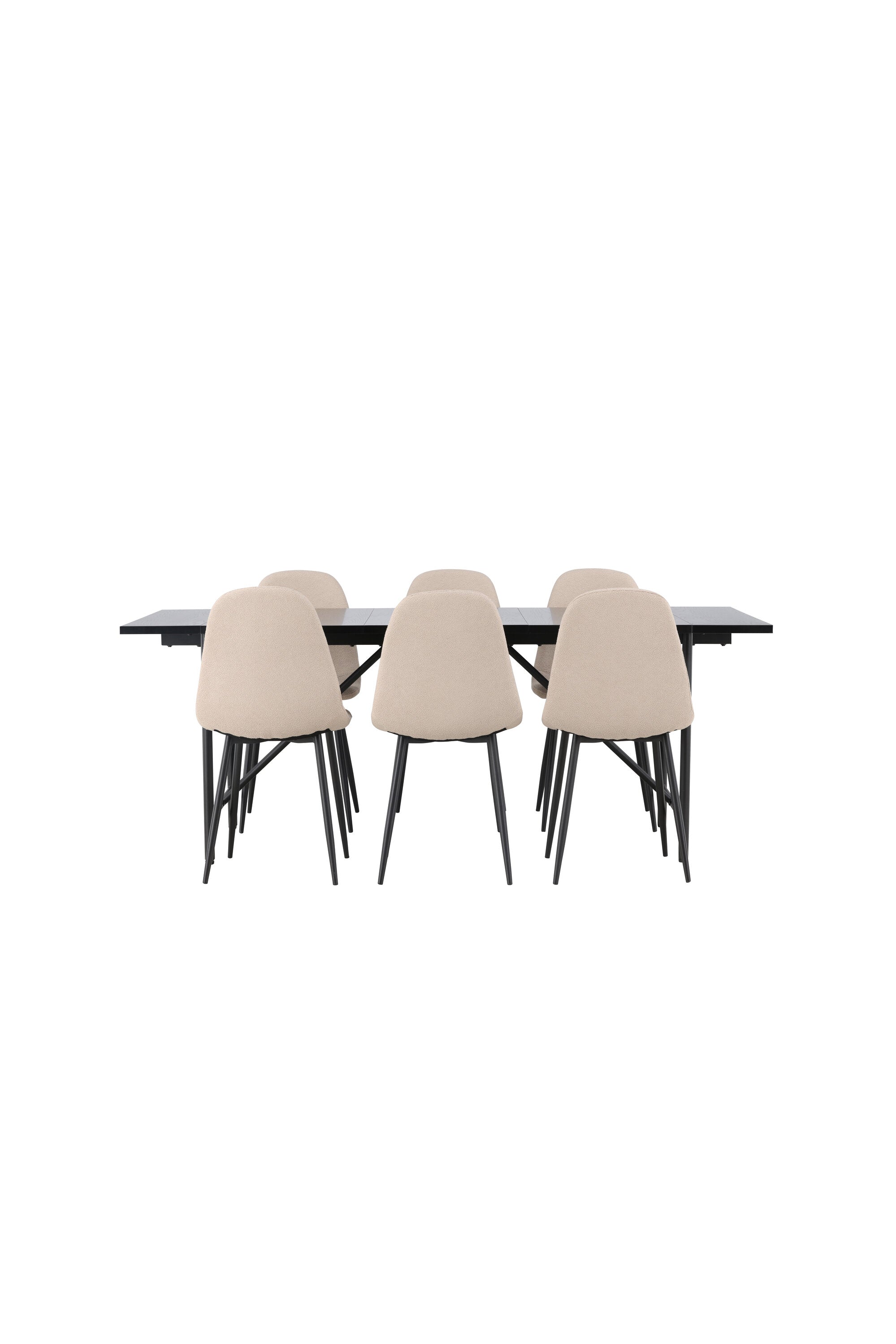 Astrid Esszimmerset + Polar 200cm/6St. in Beige, Schwarz präsentiert im Onlineshop von KAQTU Design AG. Esszimmerset ist von Venture Home
