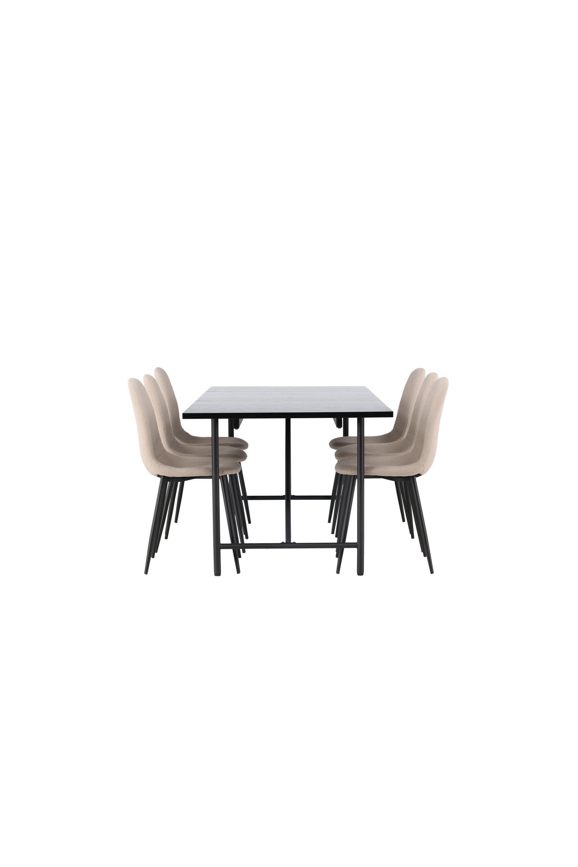 Astrid Esszimmerset + Polar 200cm/6St. in Beige, Schwarz präsentiert im Onlineshop von KAQTU Design AG. Esszimmerset ist von Venture Home