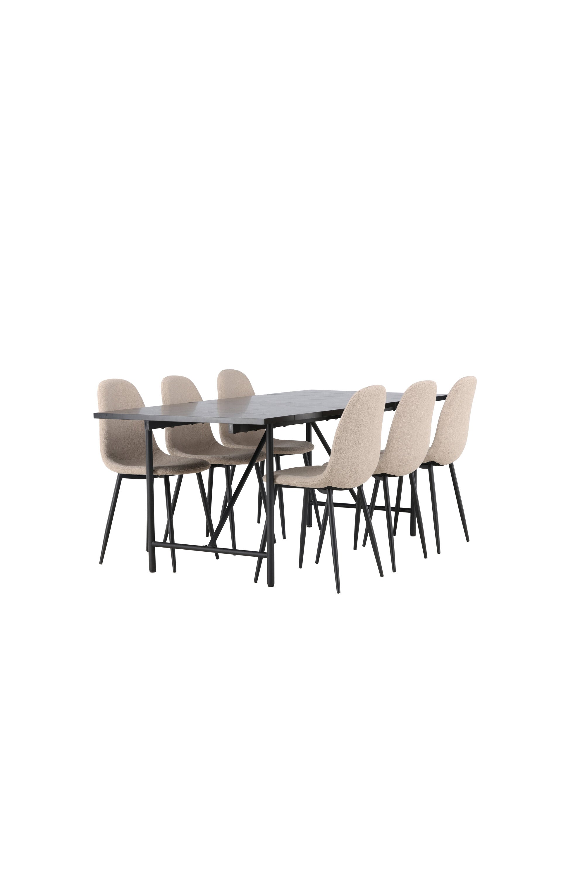 Astrid Esszimmerset + Polar 200cm/6St. in Beige, Schwarz präsentiert im Onlineshop von KAQTU Design AG. Esszimmerset ist von Venture Home