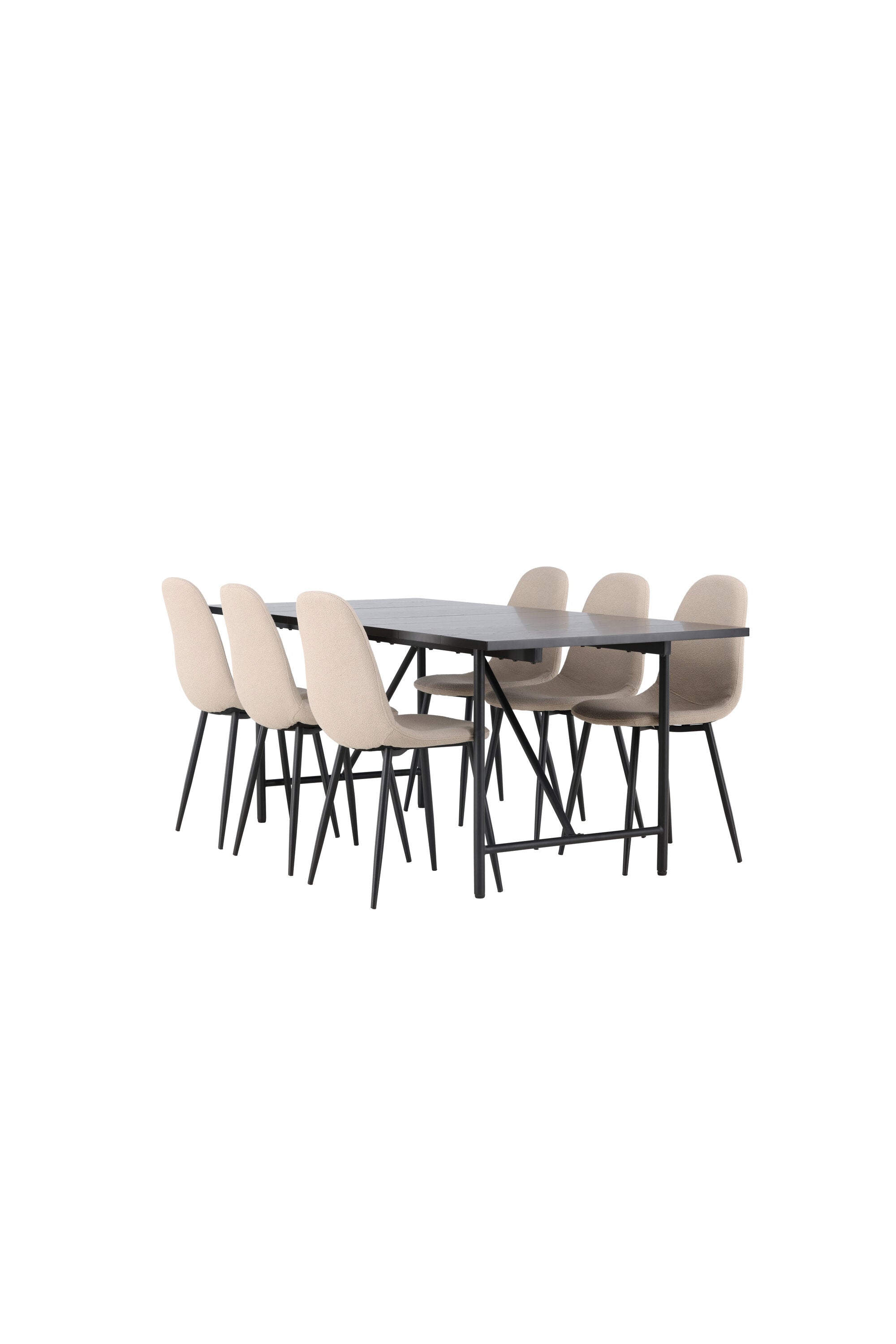 Astrid Esszimmerset + Polar 200cm/6St. in Beige, Schwarz präsentiert im Onlineshop von KAQTU Design AG. Esszimmerset ist von Venture Home