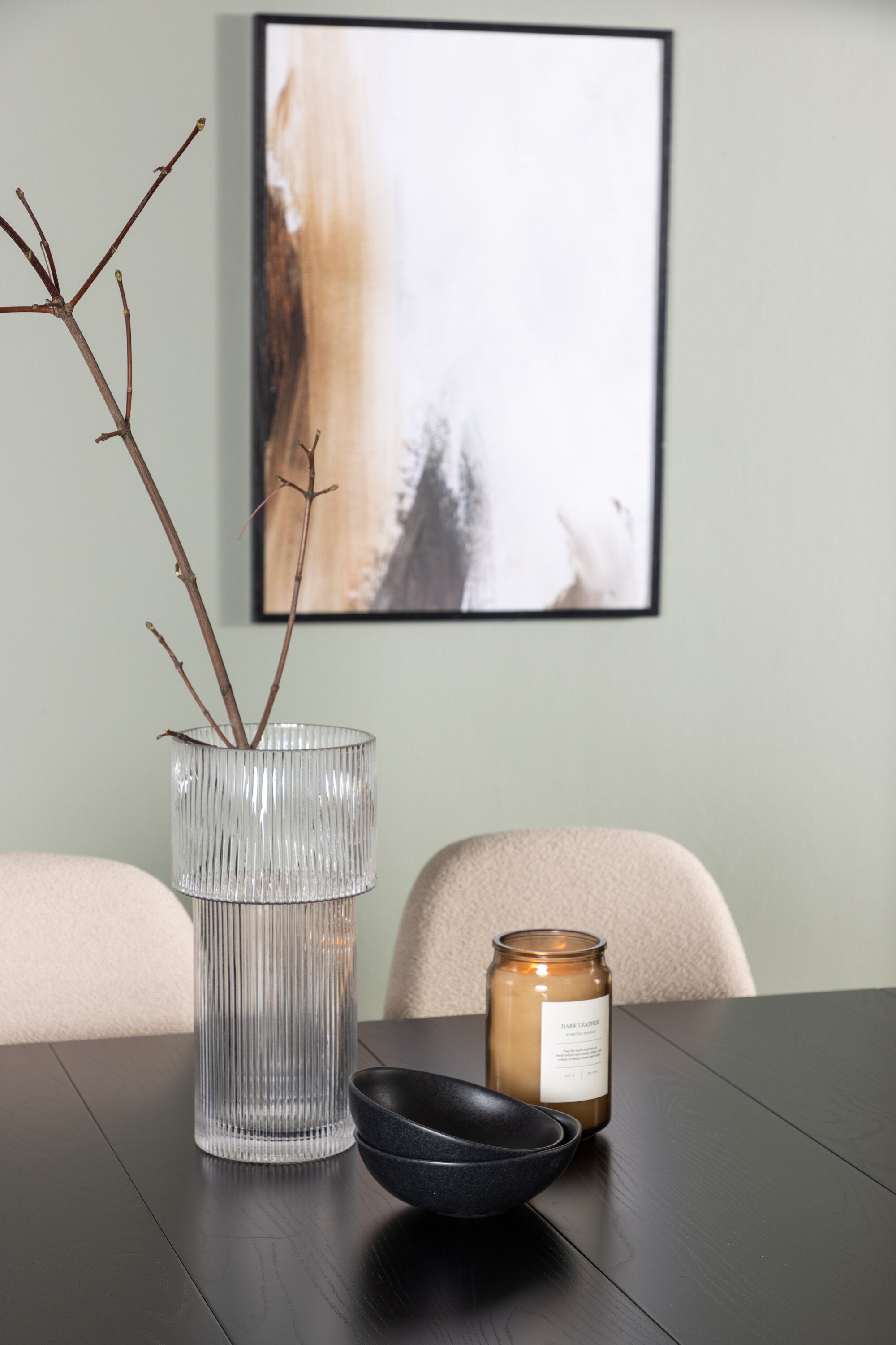 Astrid Esszimmerset + Polar 200cm/6St. in Beige, Schwarz präsentiert im Onlineshop von KAQTU Design AG. Esszimmerset ist von Venture Home
