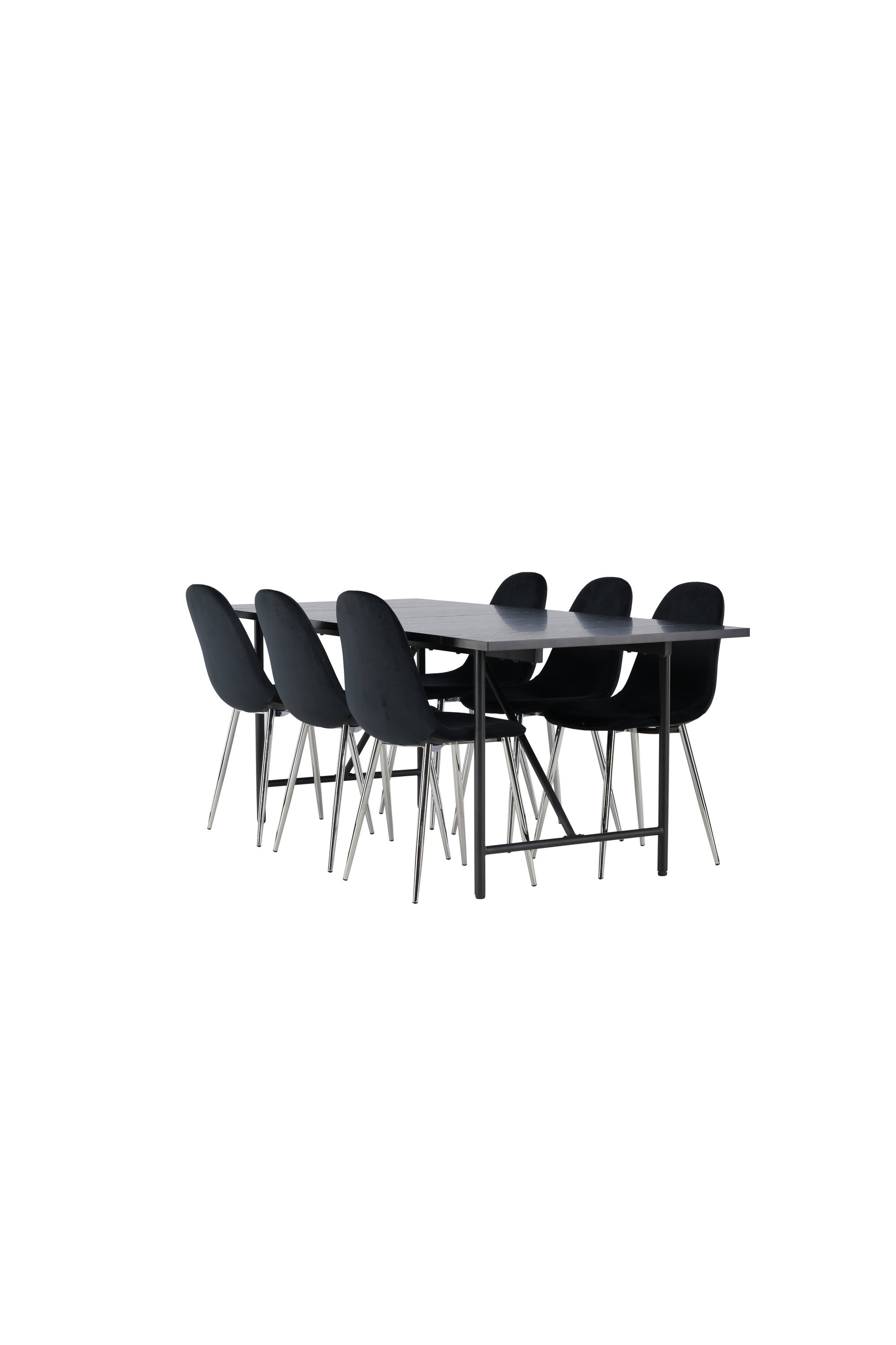 Astrid Esszimmerset + Polar 200cm/6St. in Schwarzes Silber präsentiert im Onlineshop von KAQTU Design AG. Esszimmerset ist von Venture Home