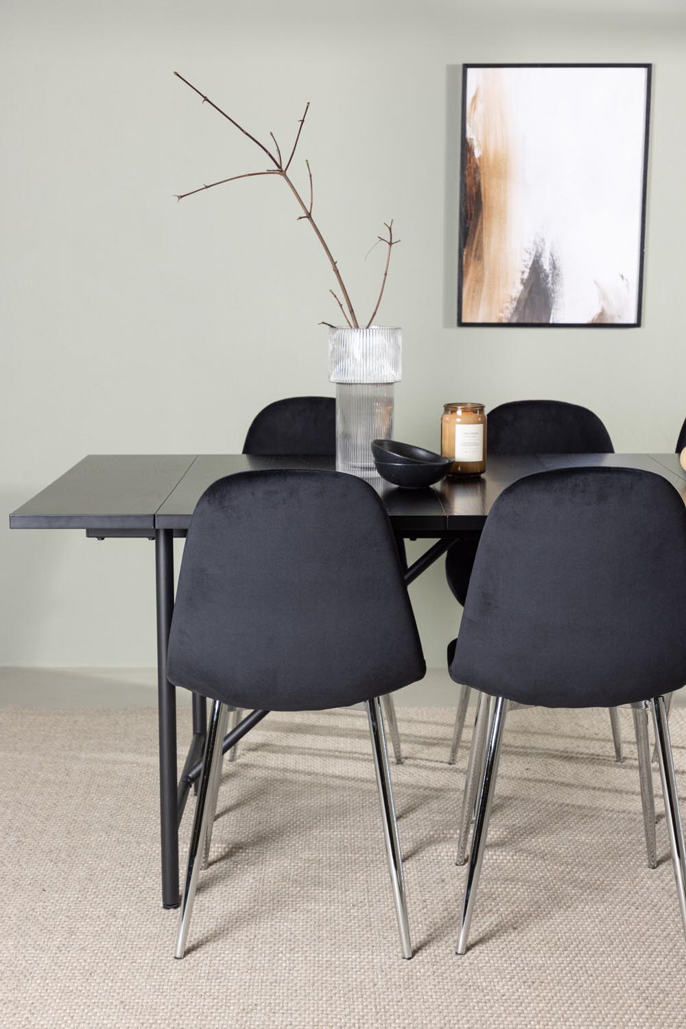Astrid Esszimmerset + Polar 200cm/6St. in Schwarzes Silber präsentiert im Onlineshop von KAQTU Design AG. Esszimmerset ist von Venture Home