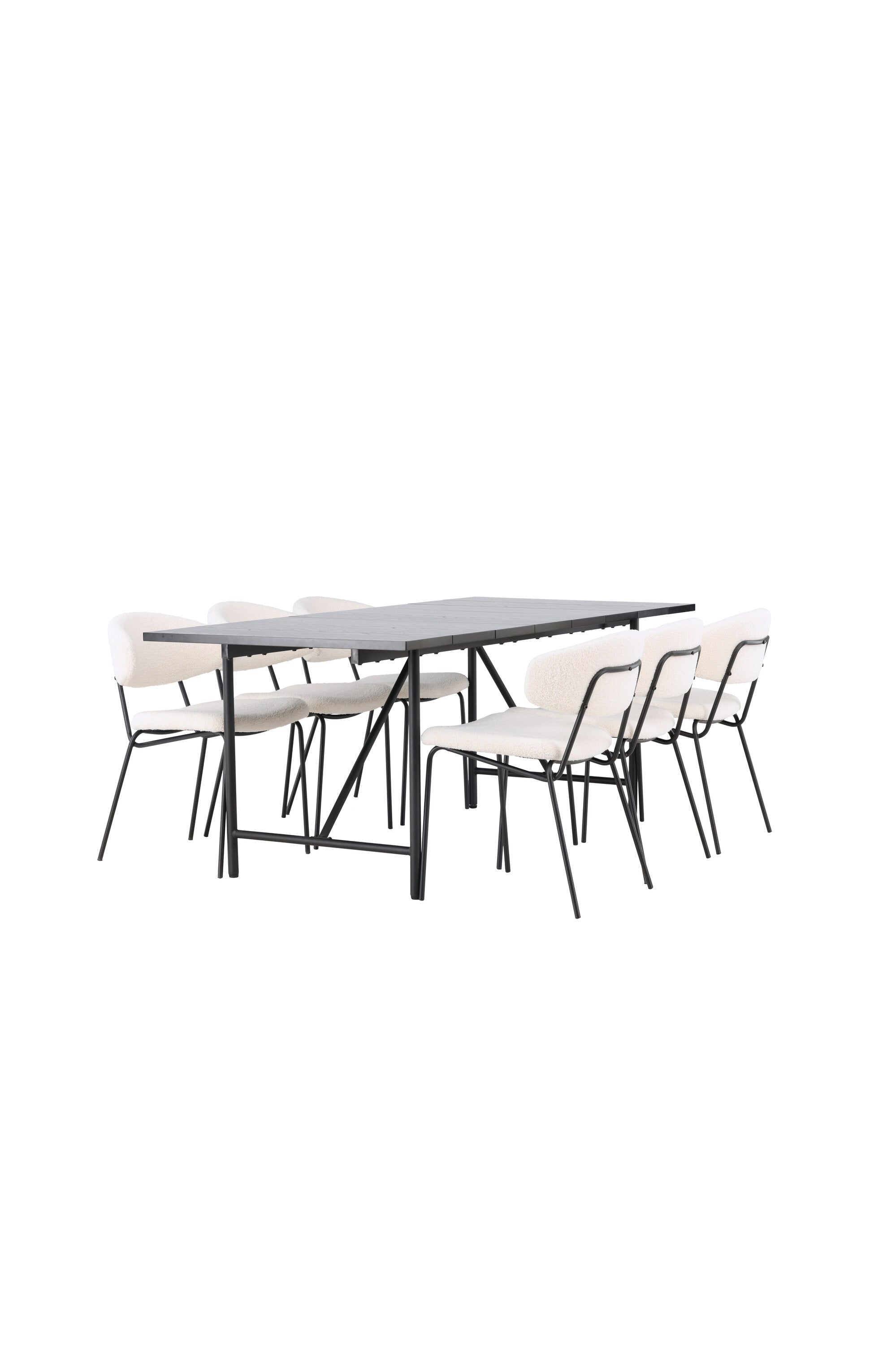Astrid Esszimmerset + Chico 200cm/6St. in Weiss präsentiert im Onlineshop von KAQTU Design AG. Esszimmerset ist von Venture Home