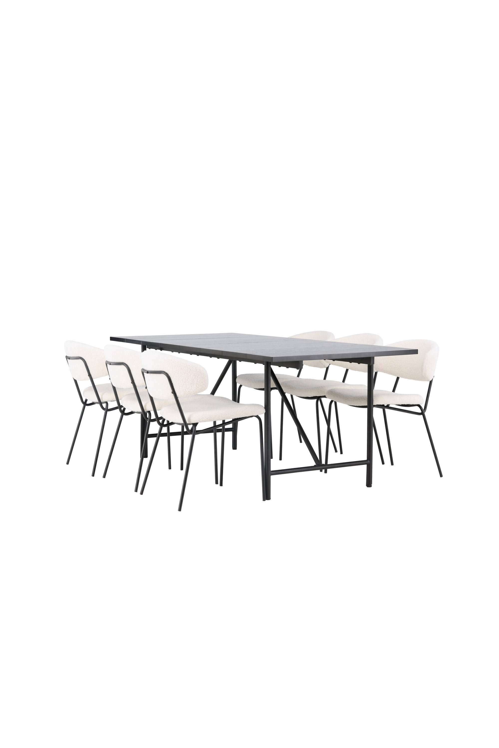 Astrid Esszimmerset + Chico 200cm/6St. in Weiss präsentiert im Onlineshop von KAQTU Design AG. Esszimmerset ist von Venture Home