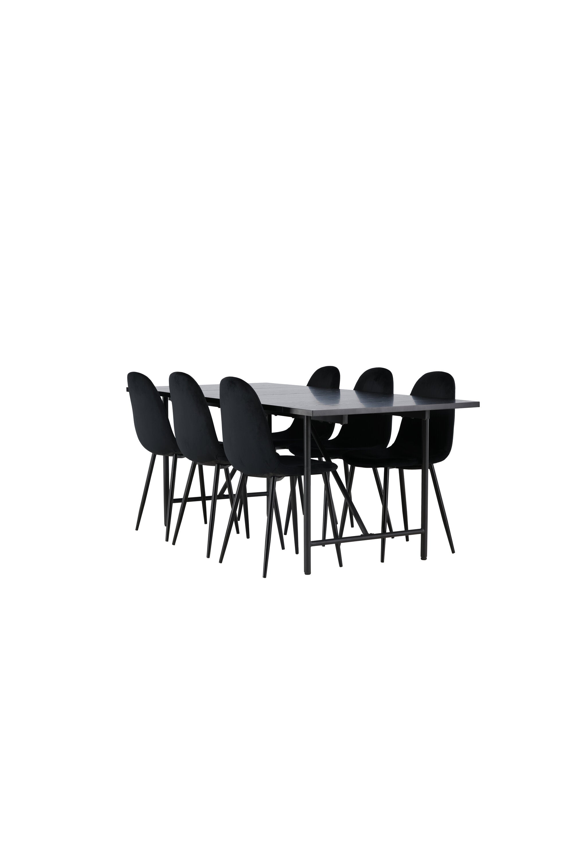 Astrid Esszimmerset + Polar 200cm/6St. in Schwarz präsentiert im Onlineshop von KAQTU Design AG. Esszimmerset ist von Venture Home