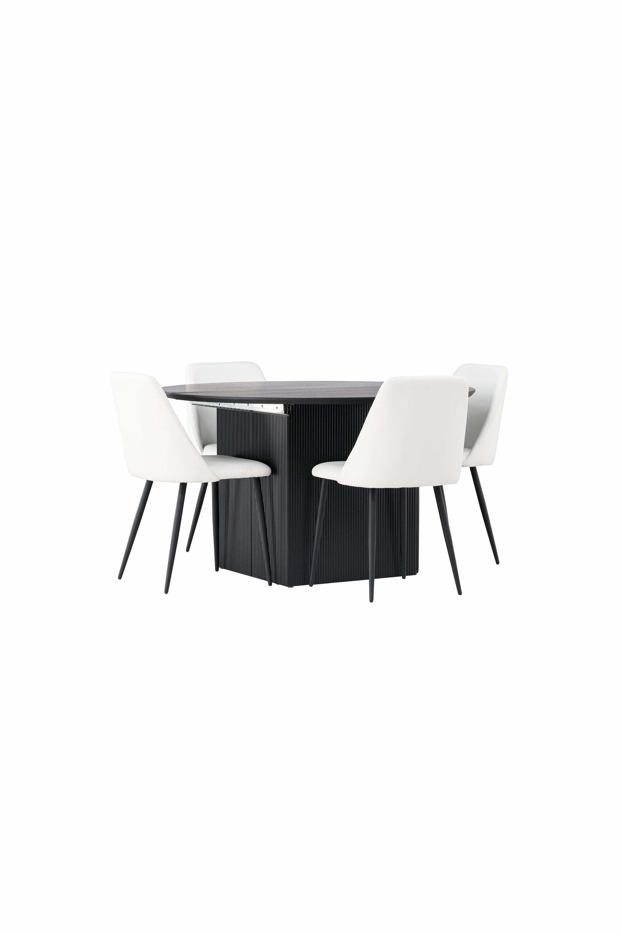 Matilda Esszimmerset + Night ⌀130cm/4St. in Schwarz-Weiss präsentiert im Onlineshop von KAQTU Design AG. Esszimmerset ist von Venture Home