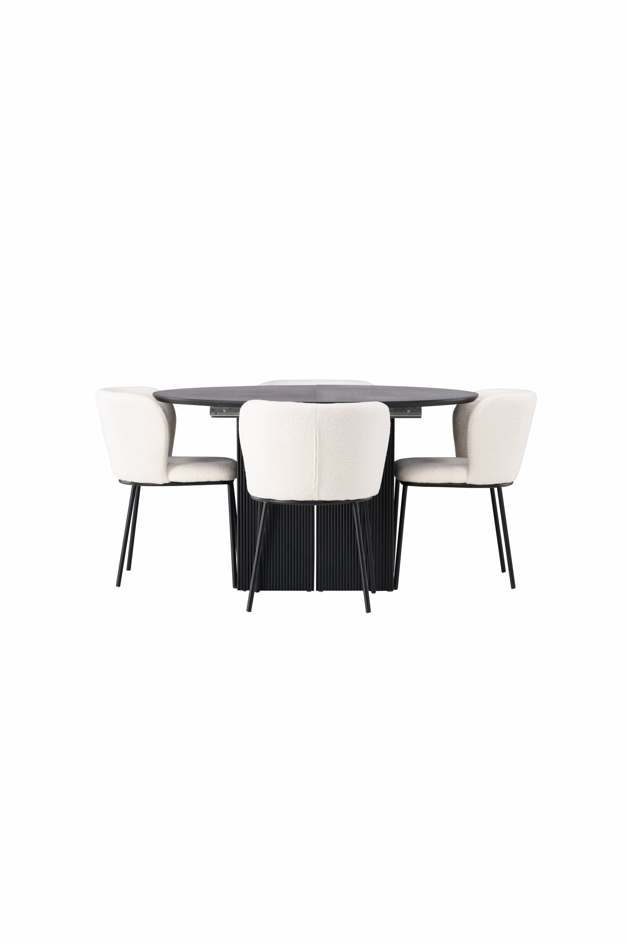 Matilda Esszimmerset + Edina ⌀130cm/4St. in Schwarz-Weiss präsentiert im Onlineshop von KAQTU Design AG. Esszimmerset ist von Venture Home