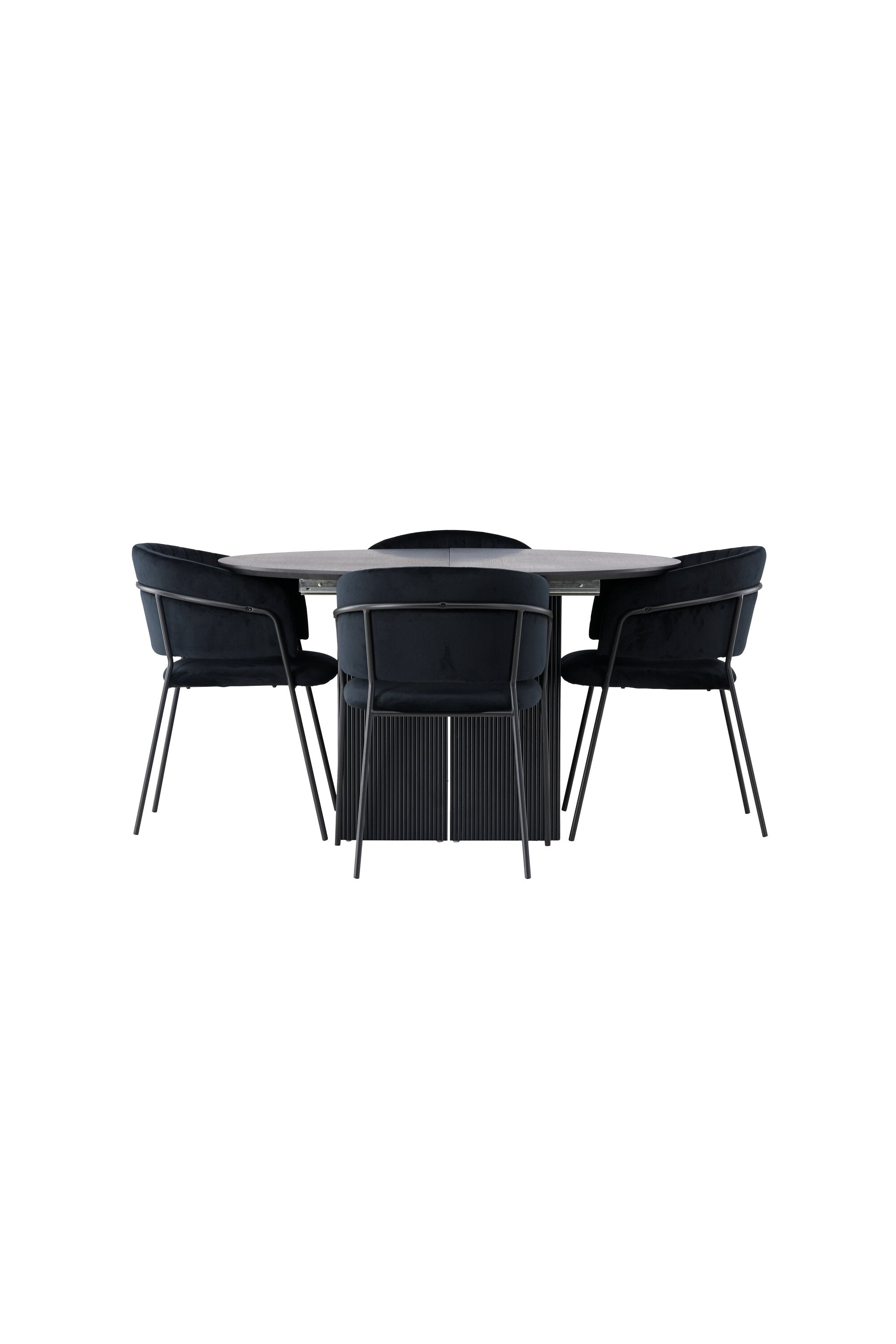 Matilda Esszimmerset + Selma ⌀130cm/4St. in Schwarz präsentiert im Onlineshop von KAQTU Design AG. Esszimmerset ist von Venture Home