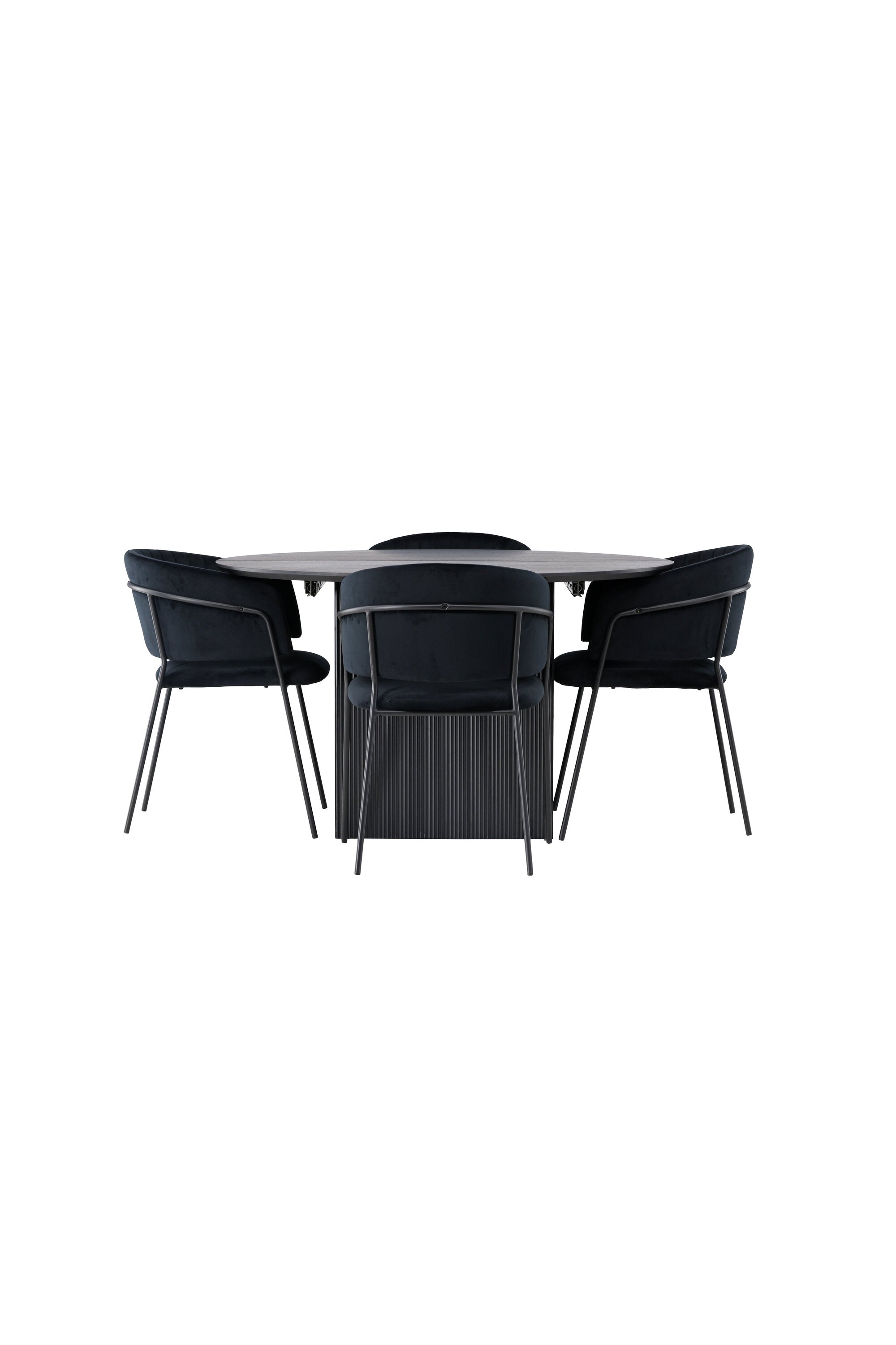 Matilda Esszimmerset + Selma ⌀130cm/4St. in Schwarz präsentiert im Onlineshop von KAQTU Design AG. Esszimmerset ist von Venture Home