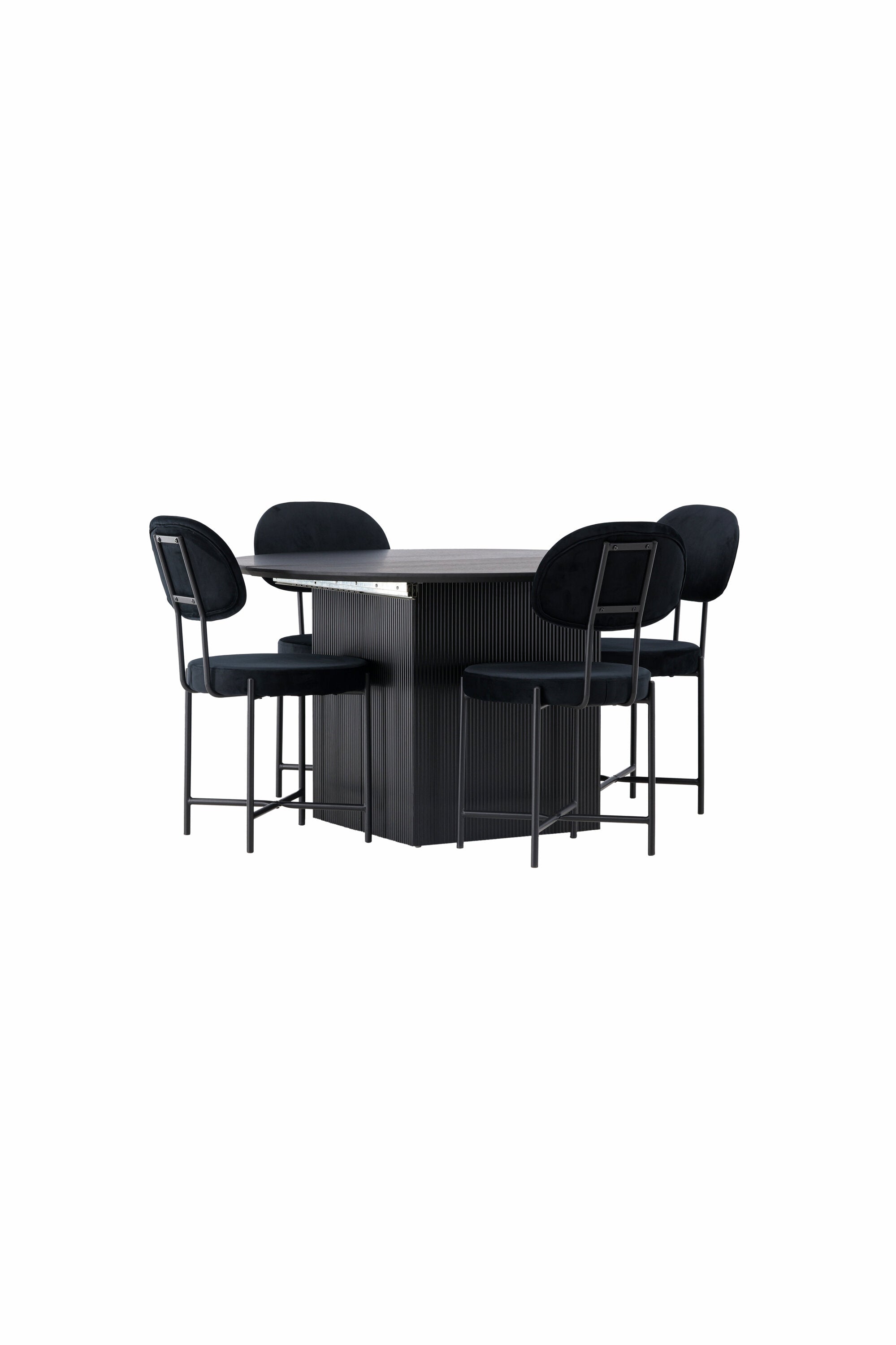 Matilda Esszimmerset + Stella ⌀130cm/4St. in Schwarz präsentiert im Onlineshop von KAQTU Design AG. Esszimmerset ist von Venture Home