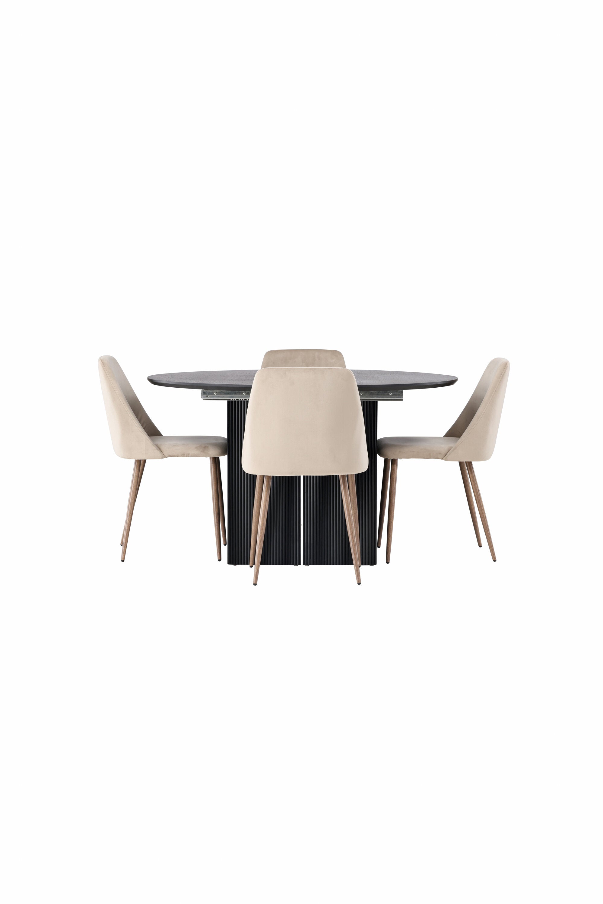 Matilda Esszimmerset + Night ⌀130cm/4St. in Braun, Walnuss präsentiert im Onlineshop von KAQTU Design AG. Esszimmerset ist von Venture Home