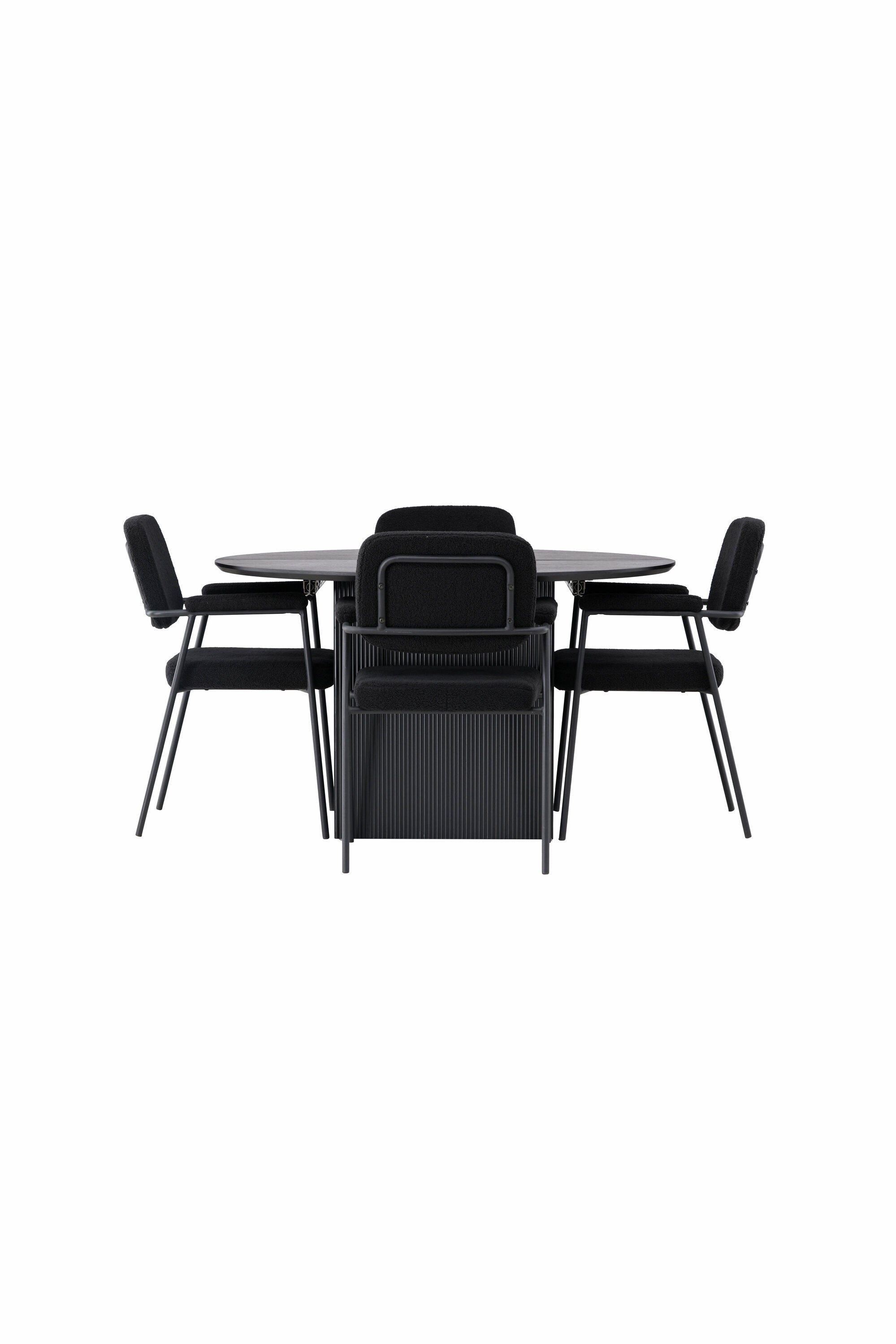 Matilda Esszimmerset + Yesterday ⌀130cm/4St. in Schwarz präsentiert im Onlineshop von KAQTU Design AG. Esszimmerset ist von Venture Home
