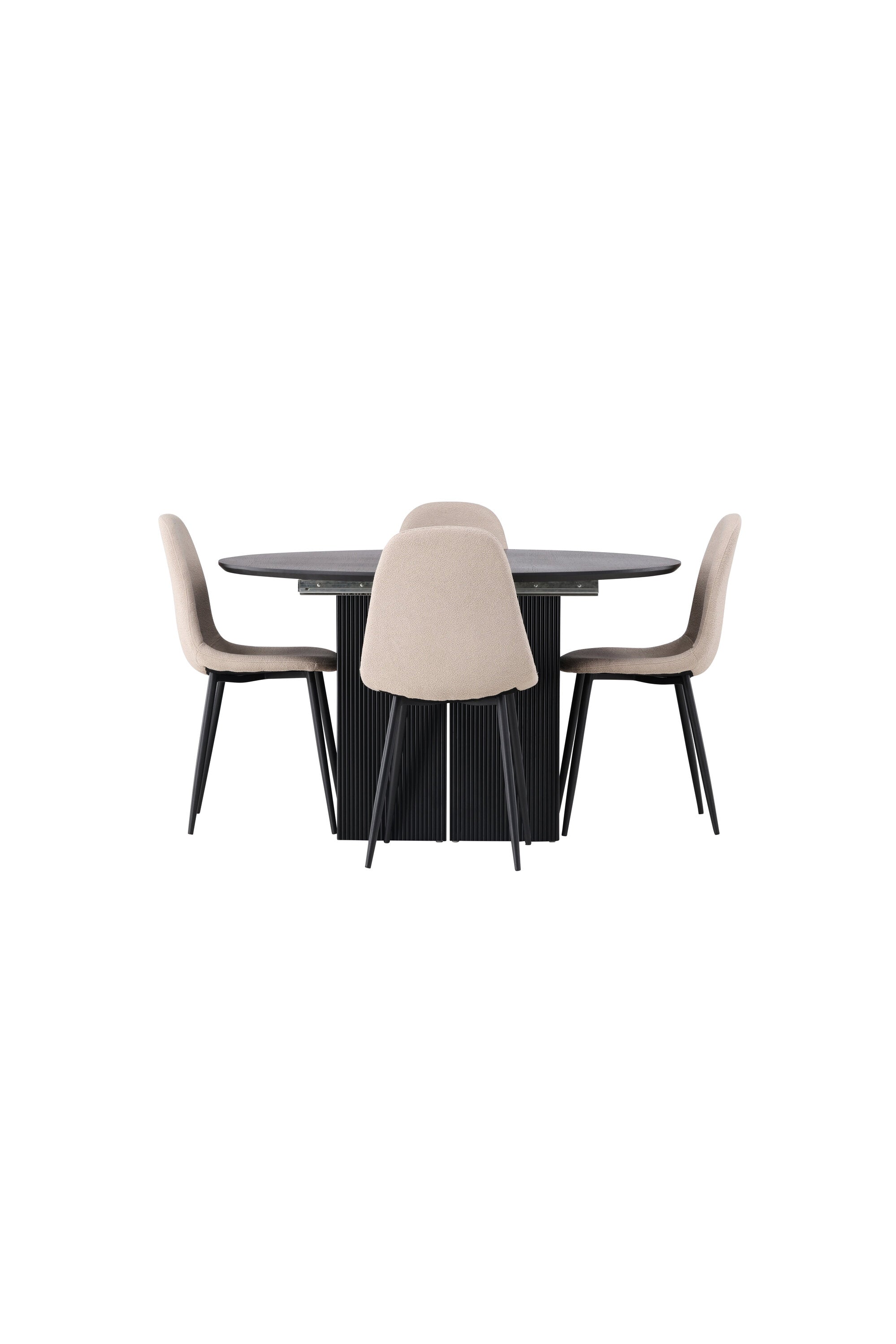 Matilda Esszimmerset + Polar ⌀130cm/4St. in Beige, Schwarz präsentiert im Onlineshop von KAQTU Design AG. Esszimmerset ist von Venture Home