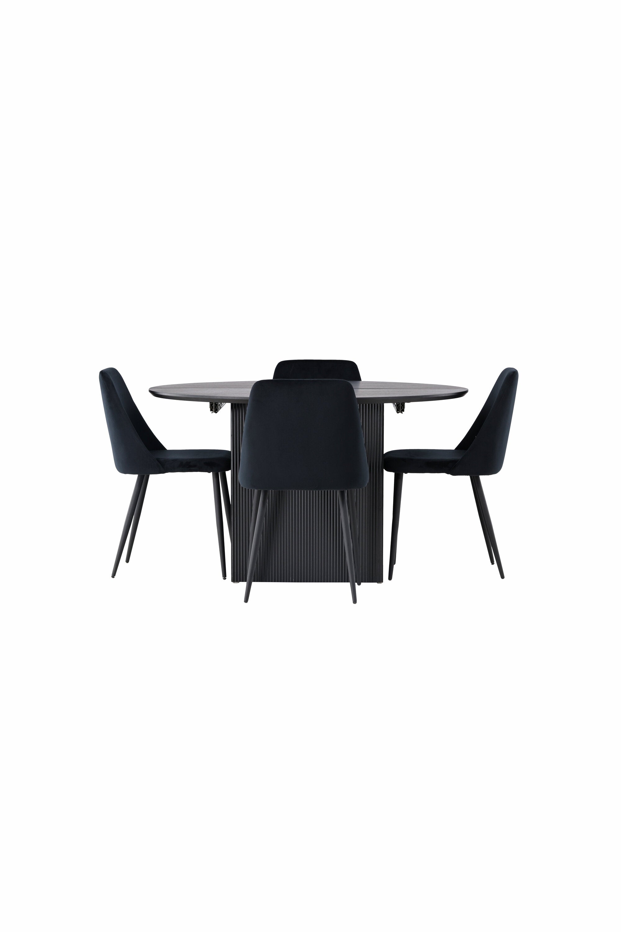 Matilda Esszimmerset + Night ⌀130cm/4St. in Schwarz präsentiert im Onlineshop von KAQTU Design AG. Esszimmerset ist von Venture Home