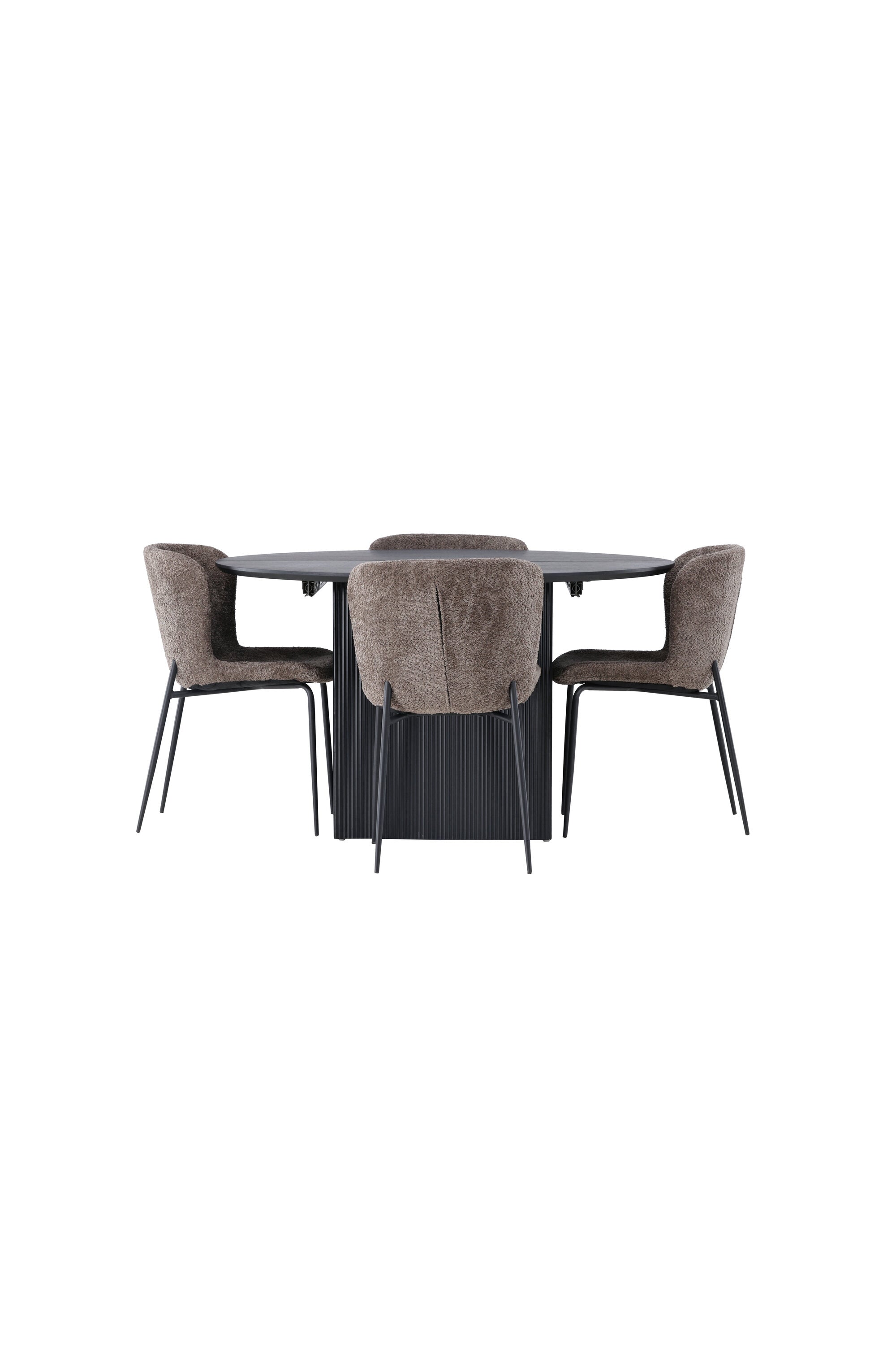 Matilda Esszimmerset + Modesto ⌀130cm/4St. in Schwarz, Dunkelgrau präsentiert im Onlineshop von KAQTU Design AG. Esszimmerset ist von Venture Home