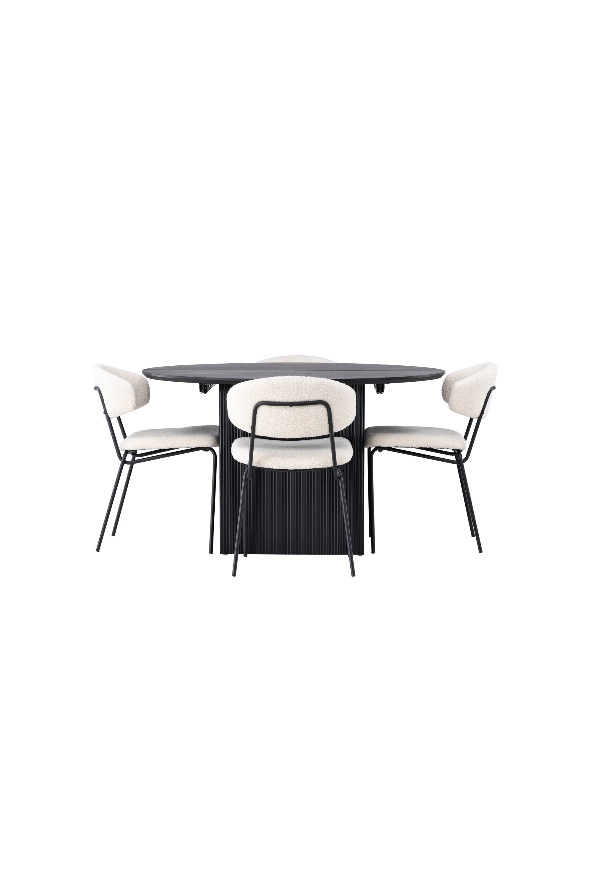 Matilda Esszimmerset + Chico ⌀130cm/4St. in Weiss präsentiert im Onlineshop von KAQTU Design AG. Esszimmerset ist von Venture Home
