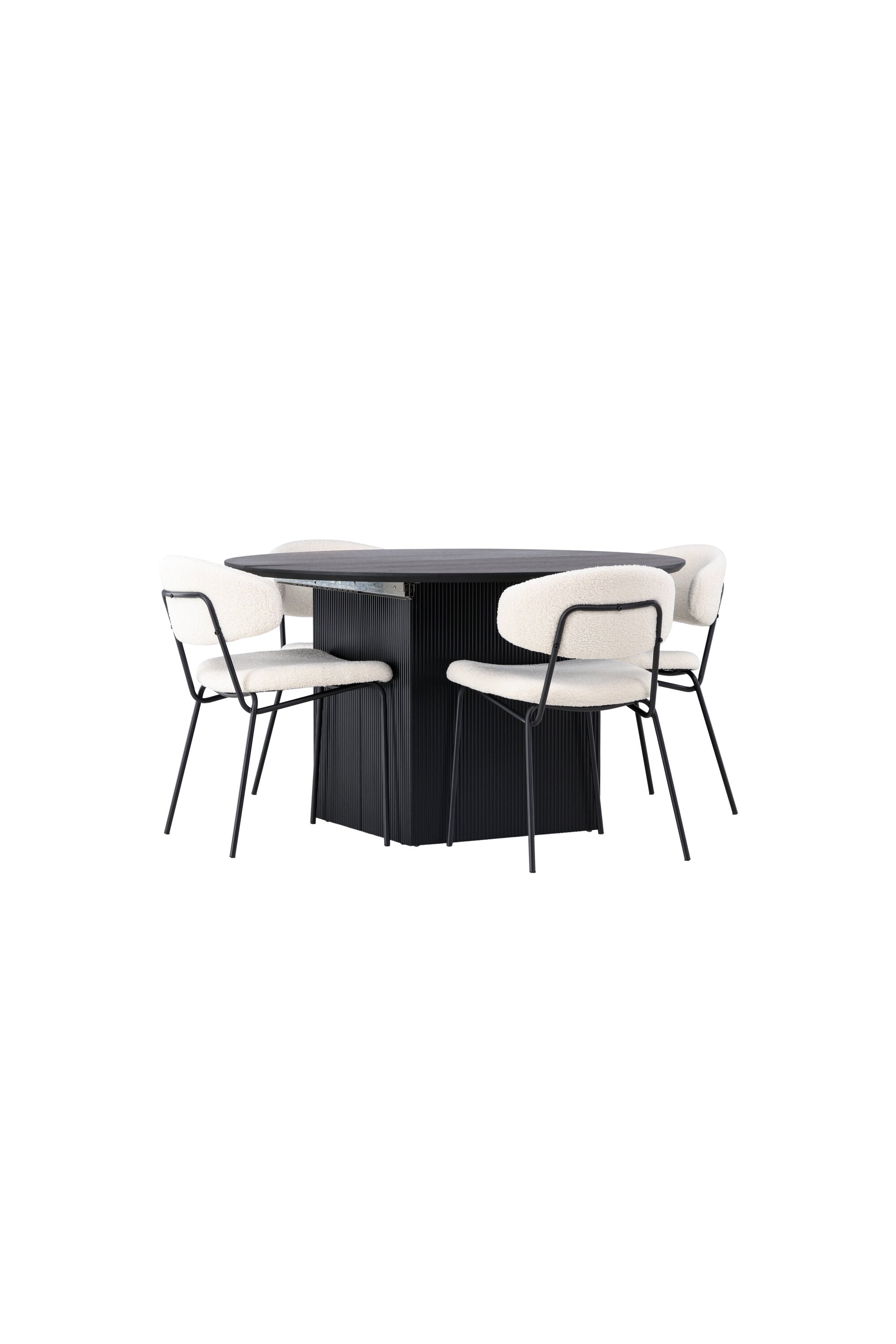 Matilda Esszimmerset + Chico ⌀130cm/4St. in Weiss präsentiert im Onlineshop von KAQTU Design AG. Esszimmerset ist von Venture Home