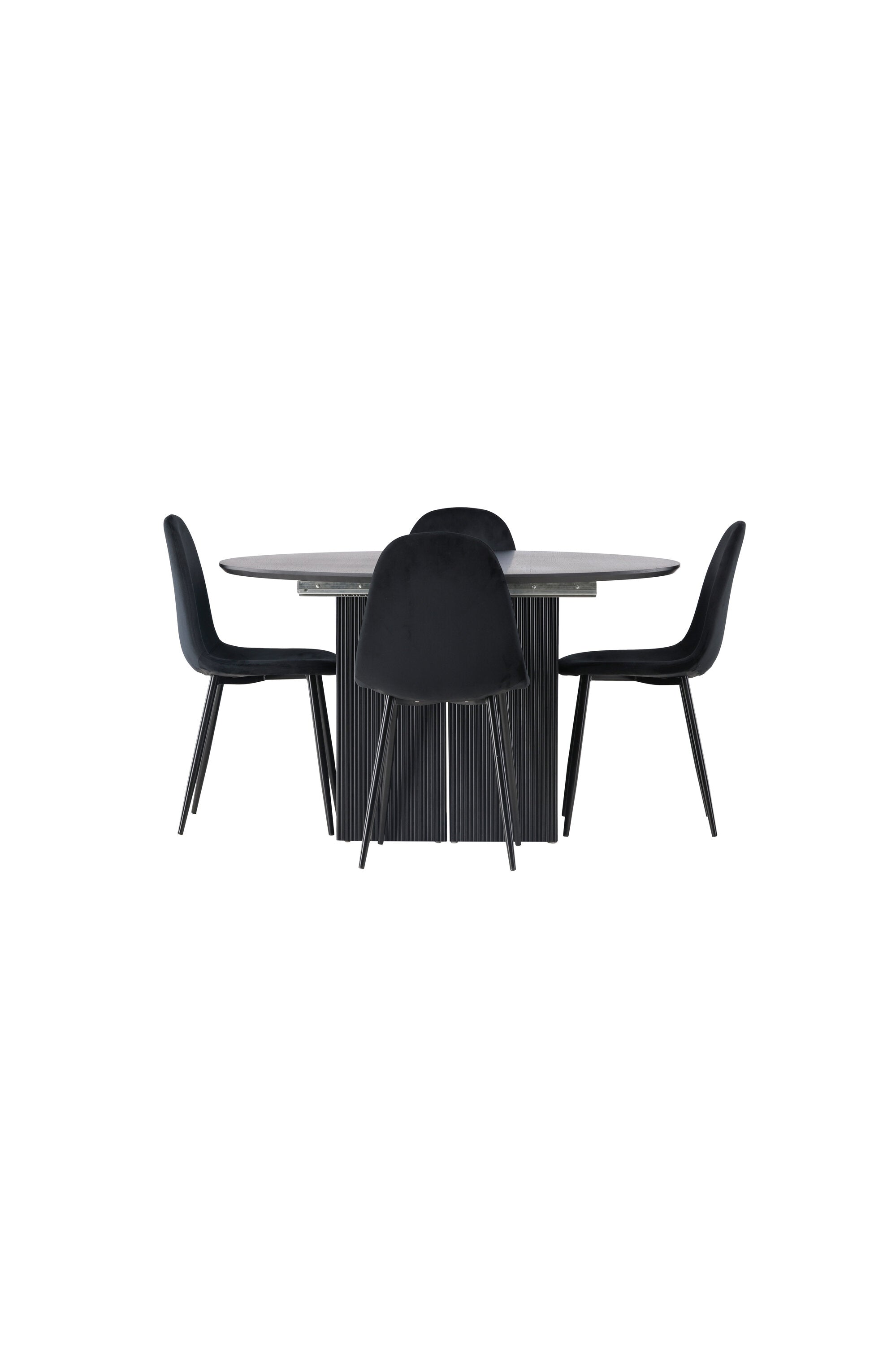 Matilda Esszimmerset + Polar ⌀130cm/4St. in Schwarz präsentiert im Onlineshop von KAQTU Design AG. Esszimmerset ist von Venture Home