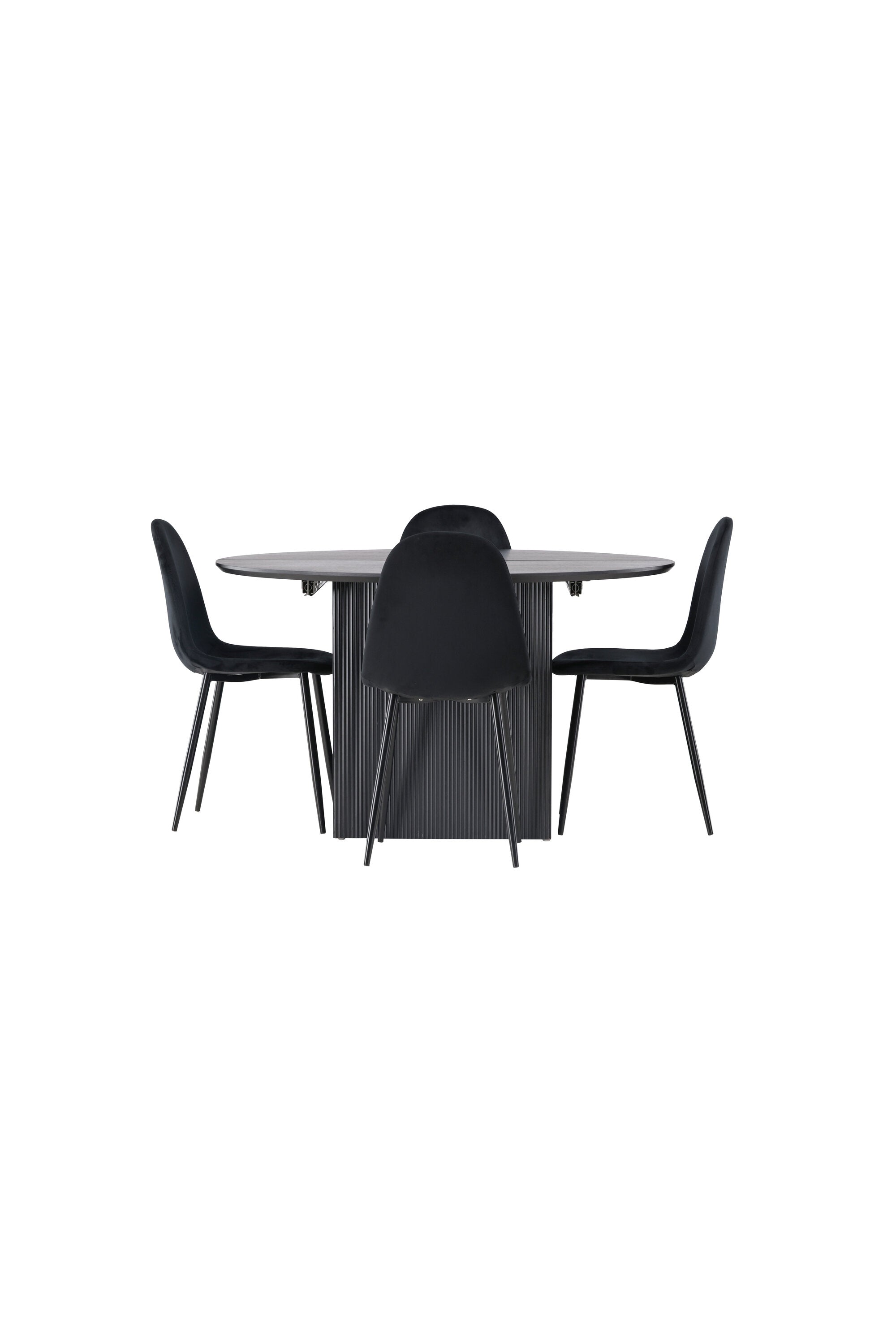 Matilda Esszimmerset + Polar ⌀130cm/4St. in Schwarz präsentiert im Onlineshop von KAQTU Design AG. Esszimmerset ist von Venture Home