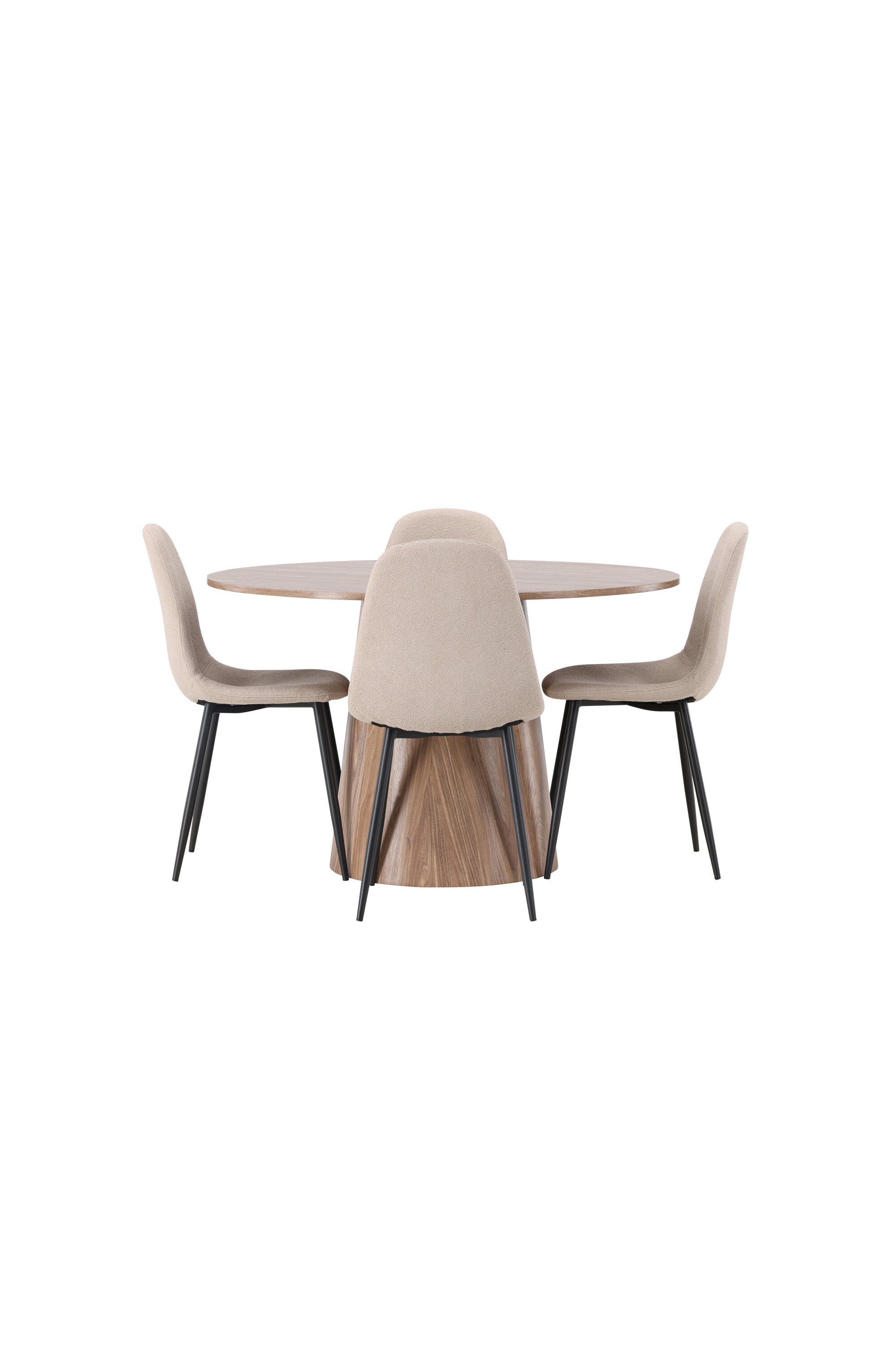 Lanzo Esszimmerset + Polar ⌀120cm/4St. in Natur / Beige / Schwarz präsentiert im Onlineshop von KAQTU Design AG. Esszimmerset ist von Venture Home