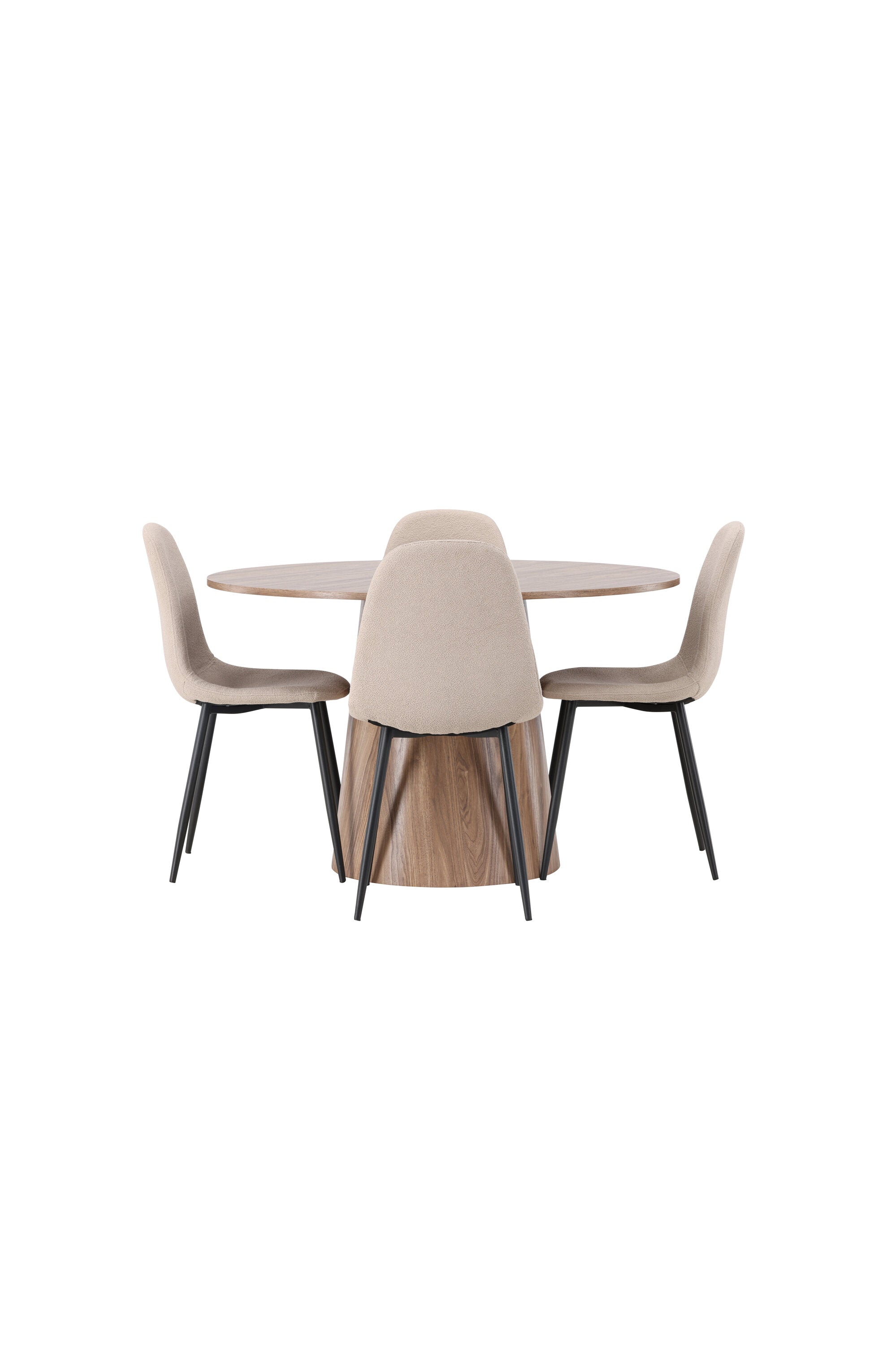Lanzo Esszimmerset + Polar ⌀120cm/4St. in Natur / Beige / Schwarz präsentiert im Onlineshop von KAQTU Design AG. Esszimmerset ist von Venture Home