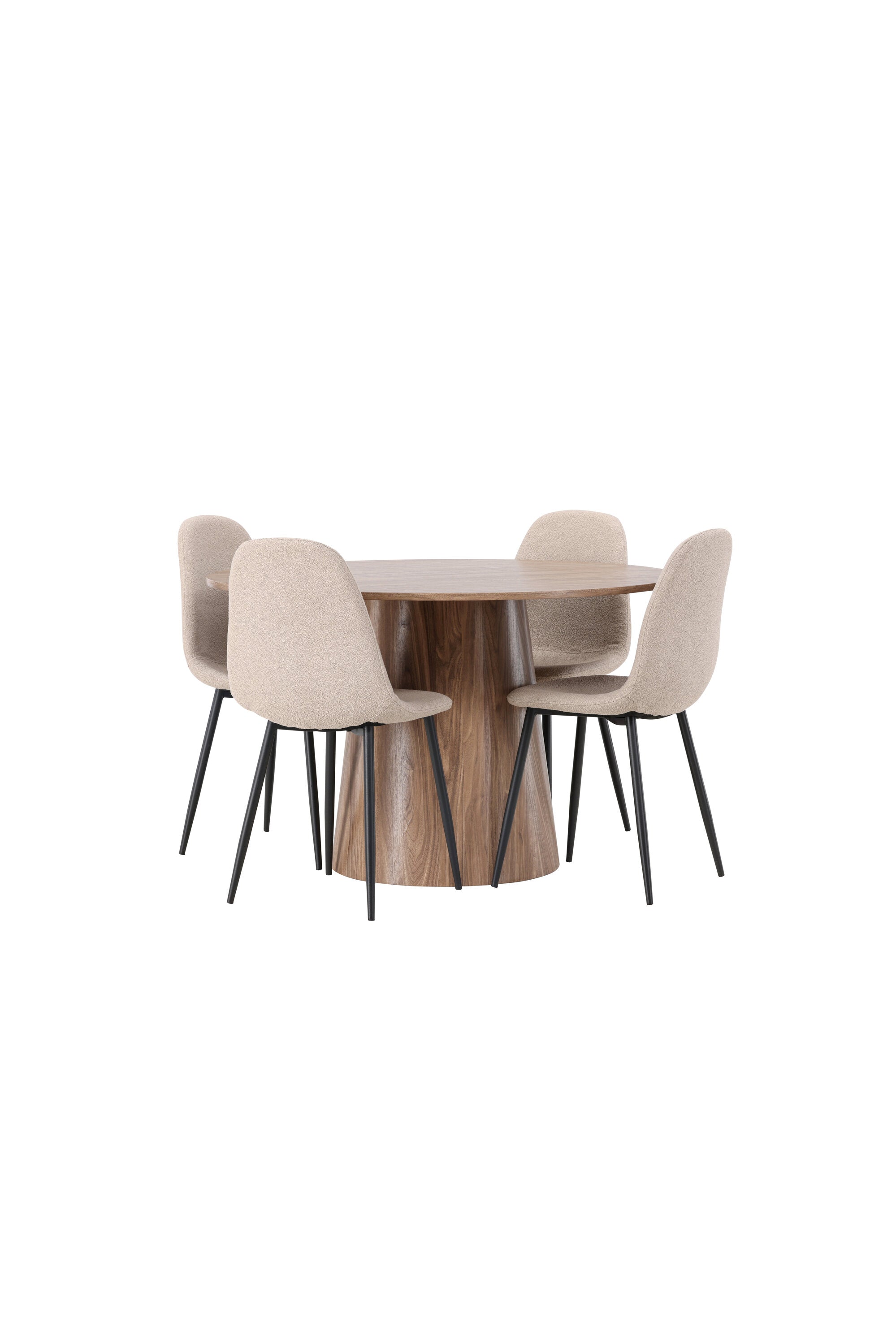 Lanzo Esszimmerset + Polar ⌀120cm/4St. in Natur / Beige / Schwarz präsentiert im Onlineshop von KAQTU Design AG. Esszimmerset ist von Venture Home