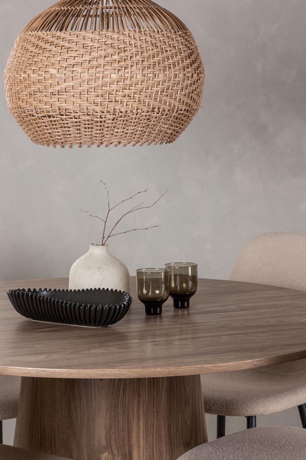 Lanzo Esszimmerset + Polar ⌀120cm/4St. in Natur / Beige / Schwarz präsentiert im Onlineshop von KAQTU Design AG. Esszimmerset ist von Venture Home