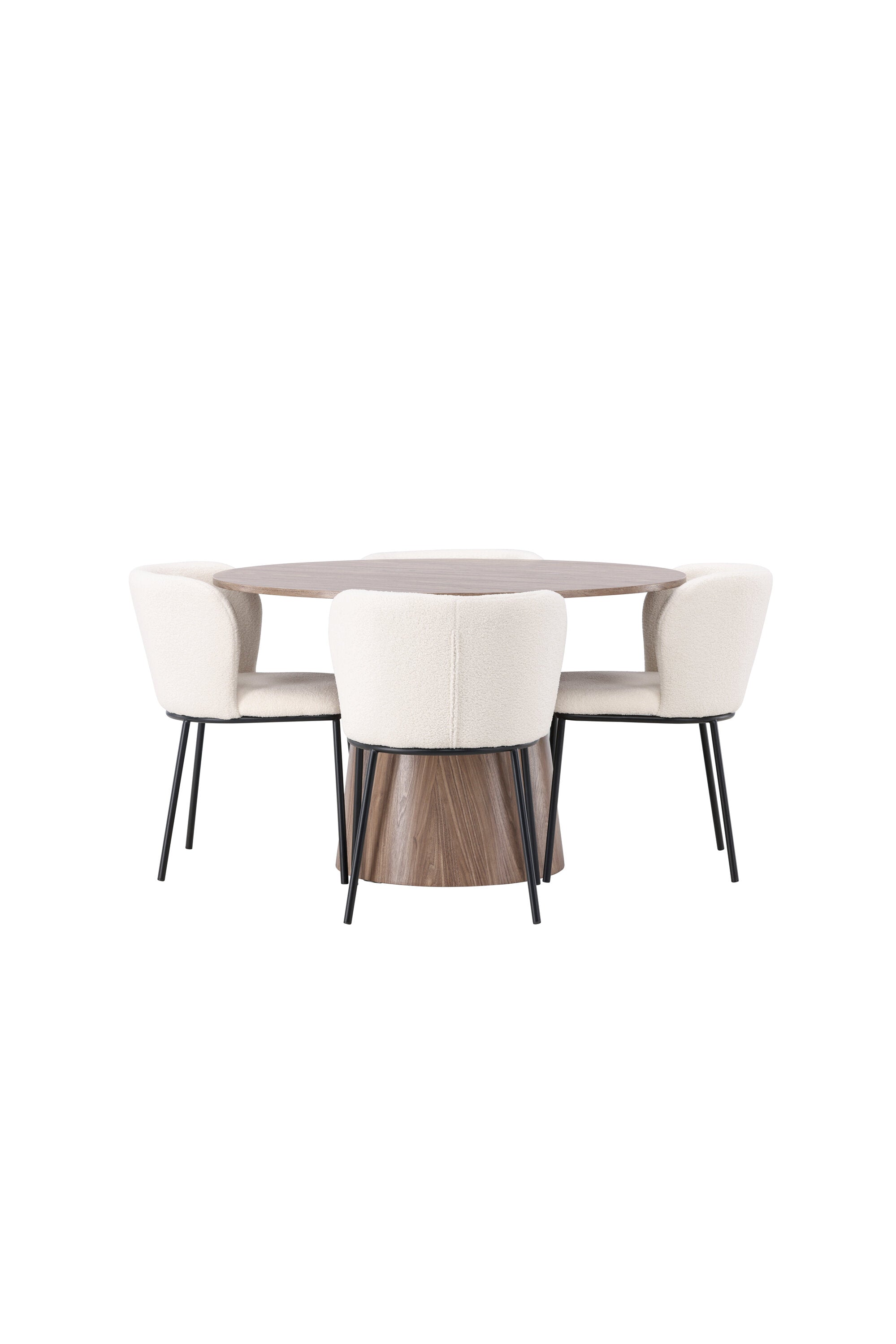 Lanzo Esszimmerset + Edina ⌀120cm/4St. in Schwarz-Weiss präsentiert im Onlineshop von KAQTU Design AG. Esszimmerset ist von Venture Home