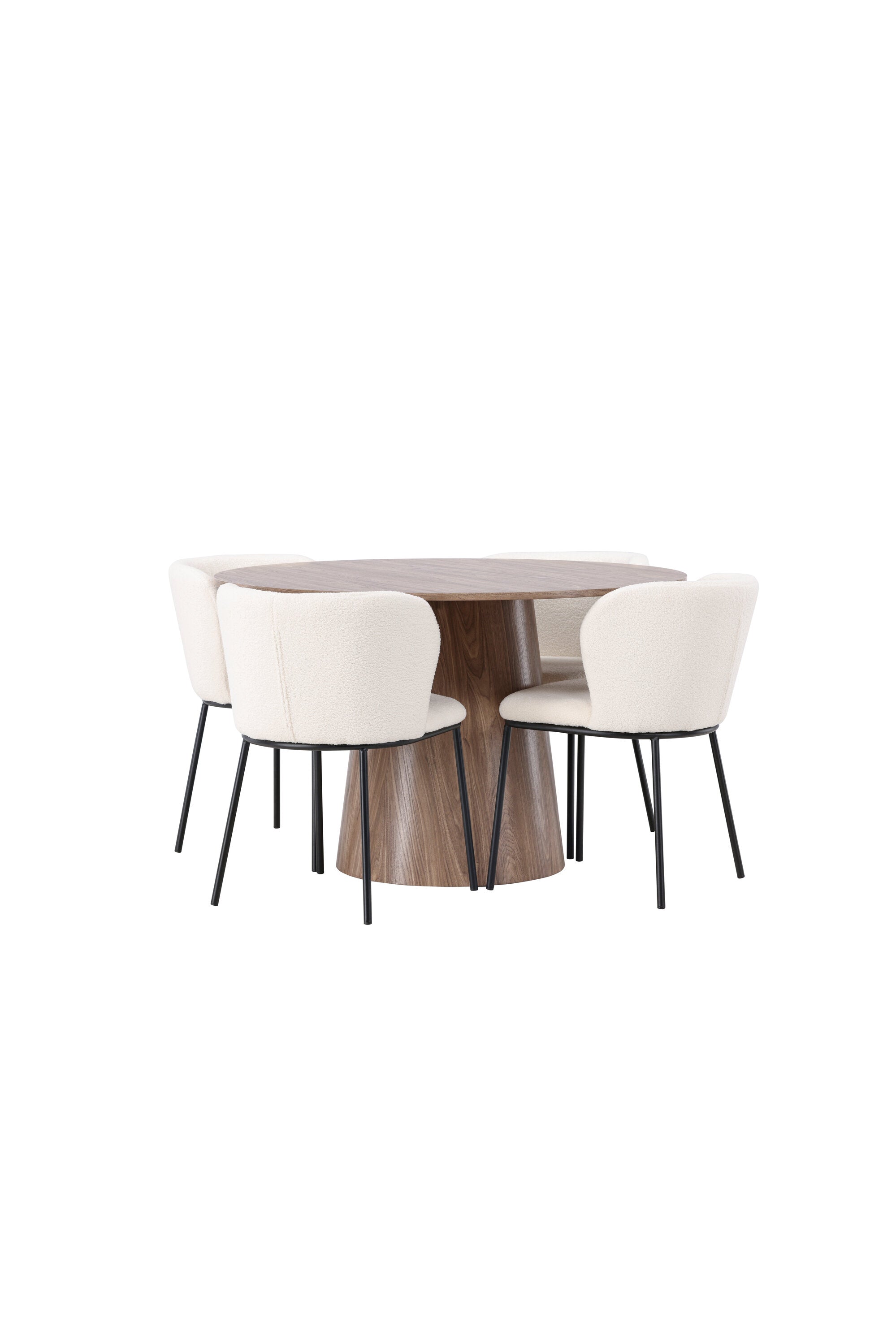 Lanzo Esszimmerset + Edina ⌀120cm/4St. in Schwarz-Weiss präsentiert im Onlineshop von KAQTU Design AG. Esszimmerset ist von Venture Home
