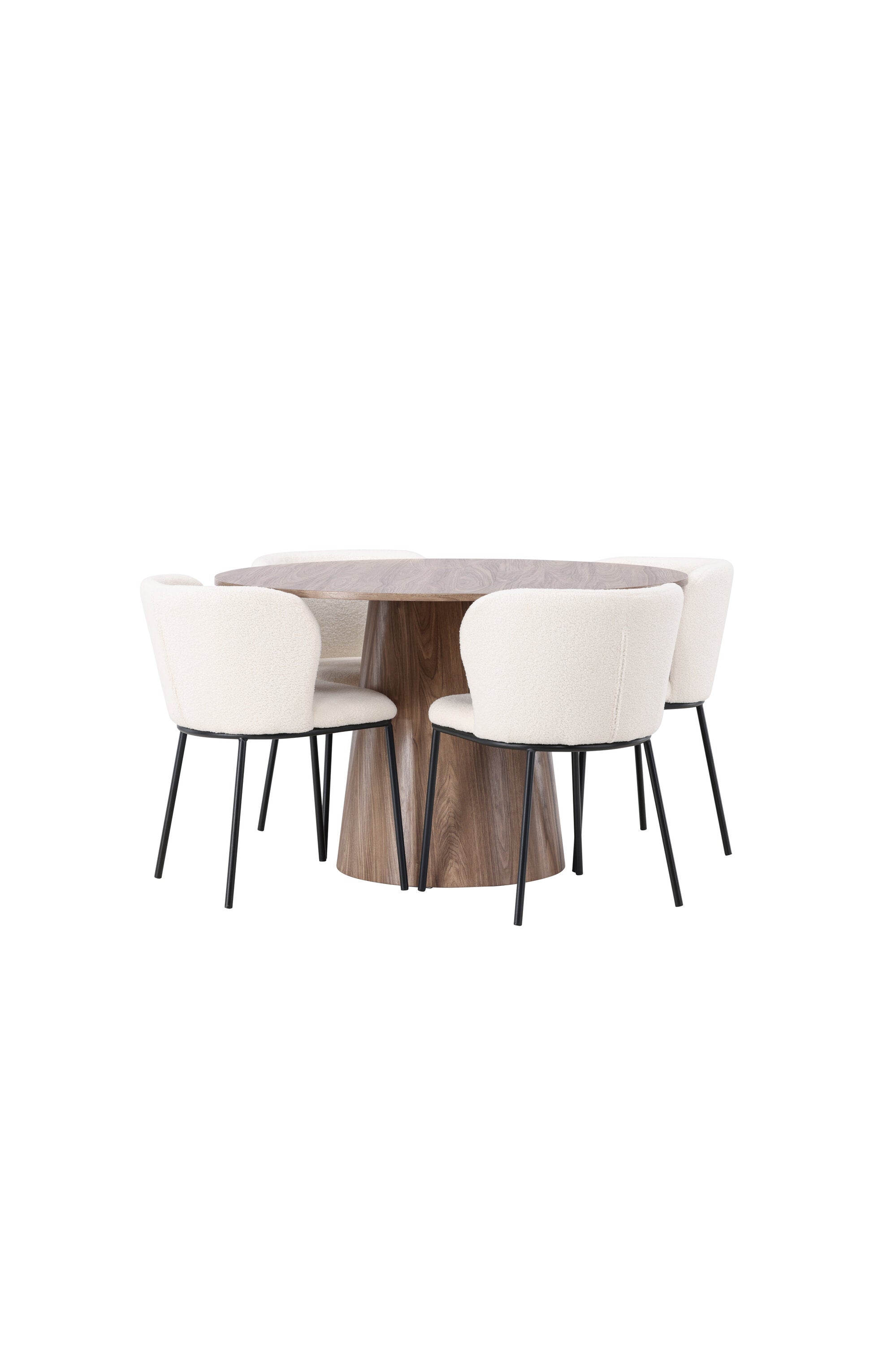 Lanzo Esszimmerset + Edina ⌀120cm/4St. in Schwarz-Weiss präsentiert im Onlineshop von KAQTU Design AG. Esszimmerset ist von Venture Home