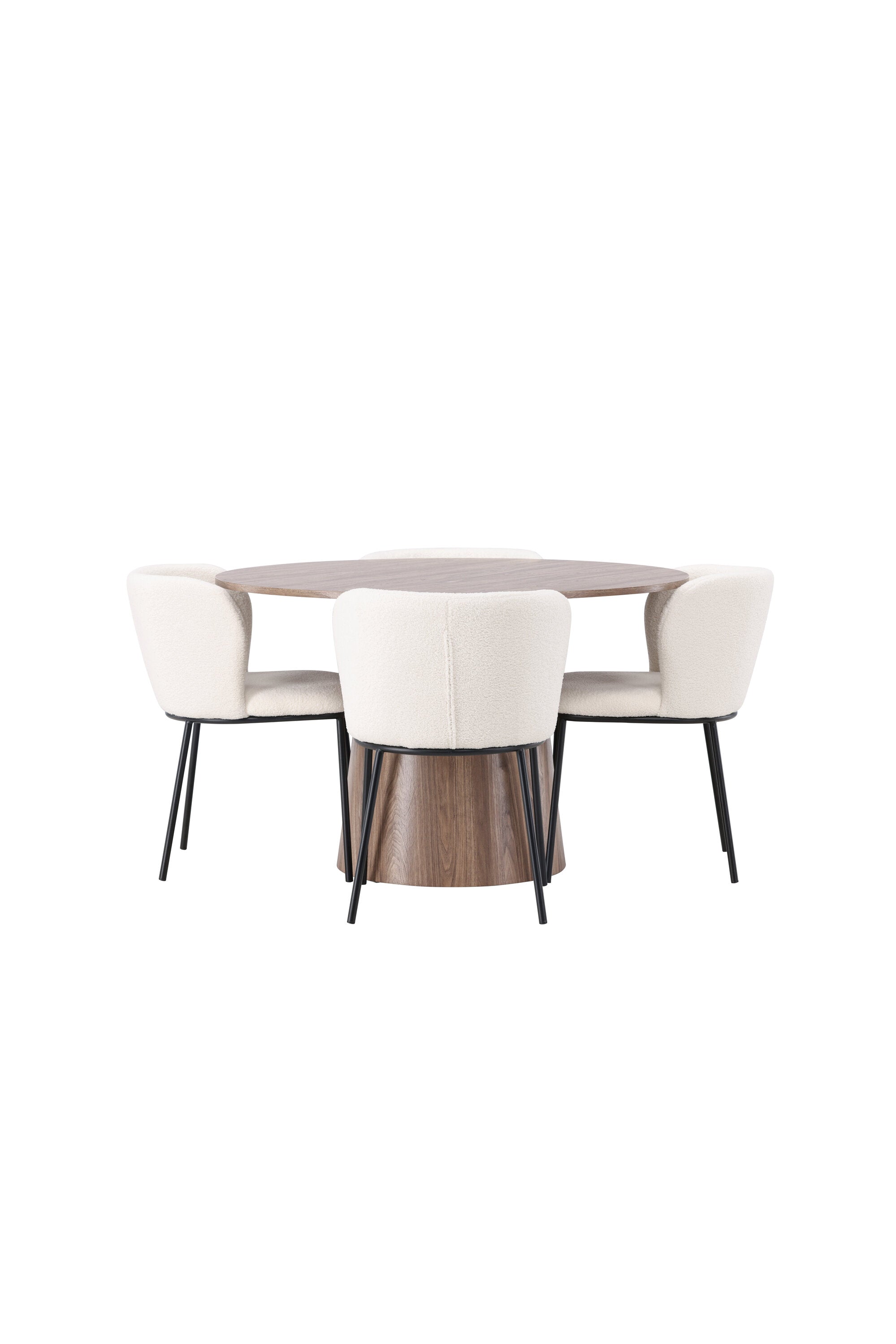 Lanzo Esszimmerset + Edina ⌀120cm/4St. in Schwarz-Weiss präsentiert im Onlineshop von KAQTU Design AG. Esszimmerset ist von Venture Home