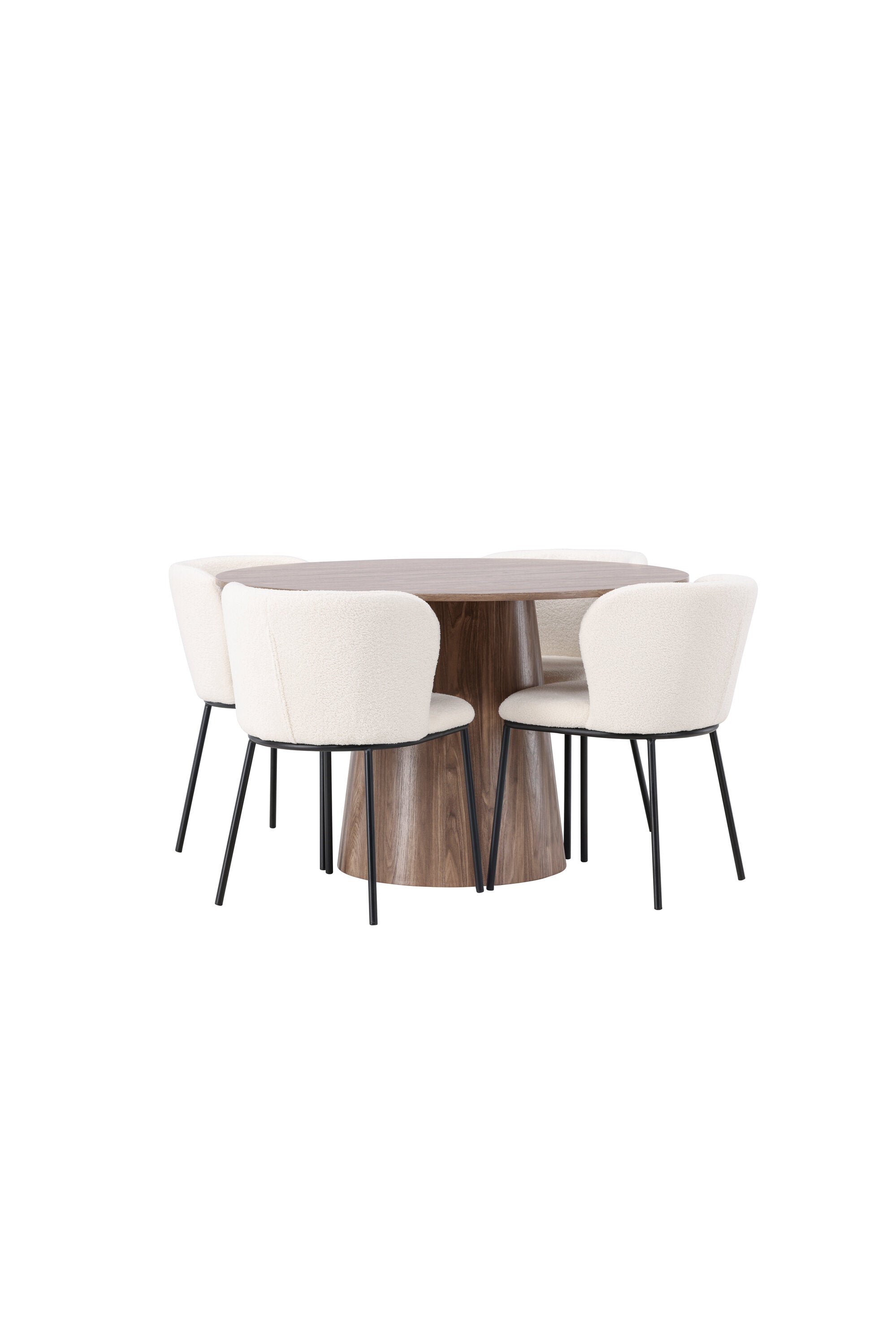 Lanzo Esszimmerset + Edina ⌀120cm/4St. in Schwarz-Weiss präsentiert im Onlineshop von KAQTU Design AG. Esszimmerset ist von Venture Home