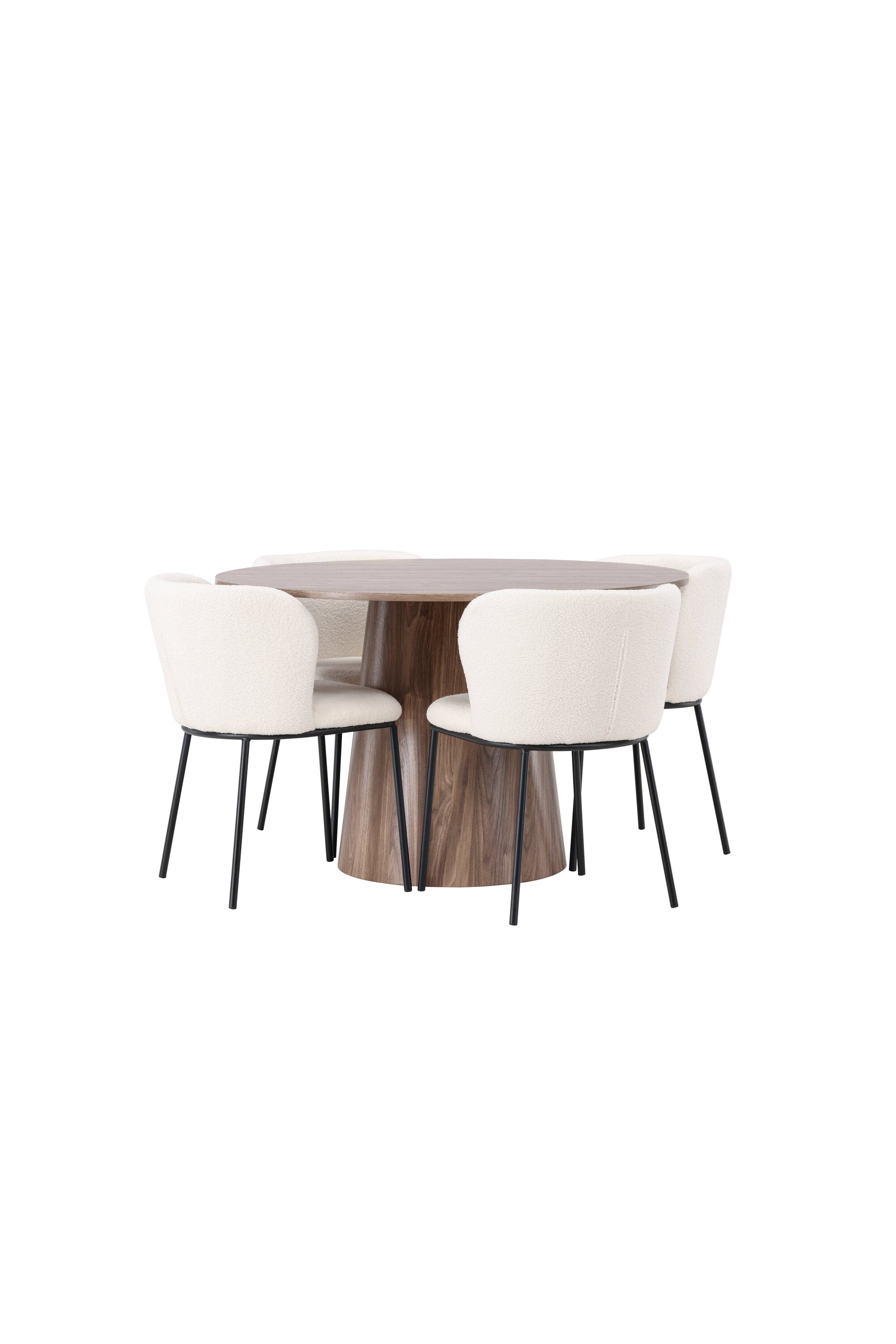 Lanzo Esszimmerset + Edina ⌀120cm/4St. in Schwarz-Weiss präsentiert im Onlineshop von KAQTU Design AG. Esszimmerset ist von Venture Home
