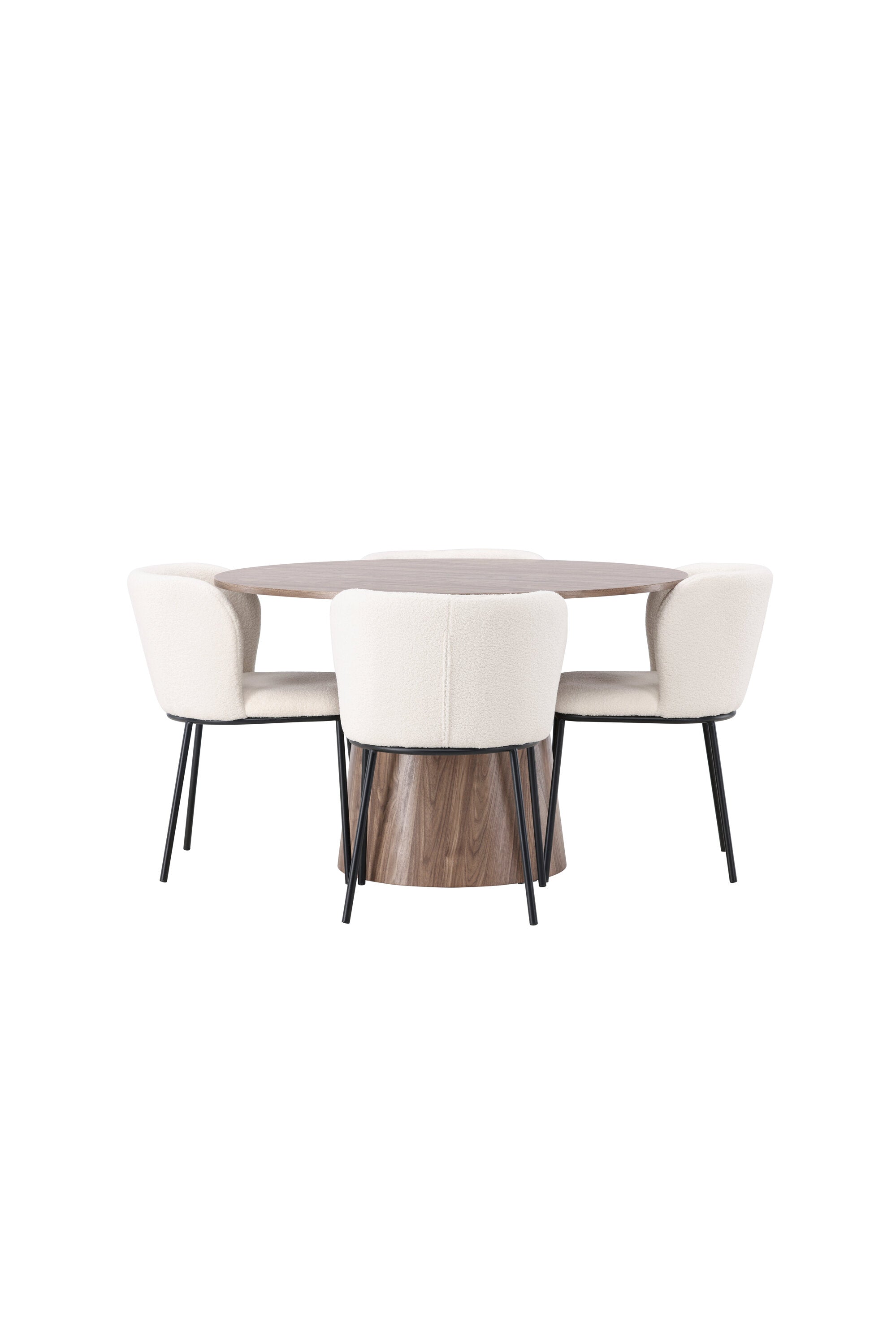 Lanzo Esszimmerset + Edina ⌀120cm/4St. in Schwarz-Weiss präsentiert im Onlineshop von KAQTU Design AG. Esszimmerset ist von Venture Home