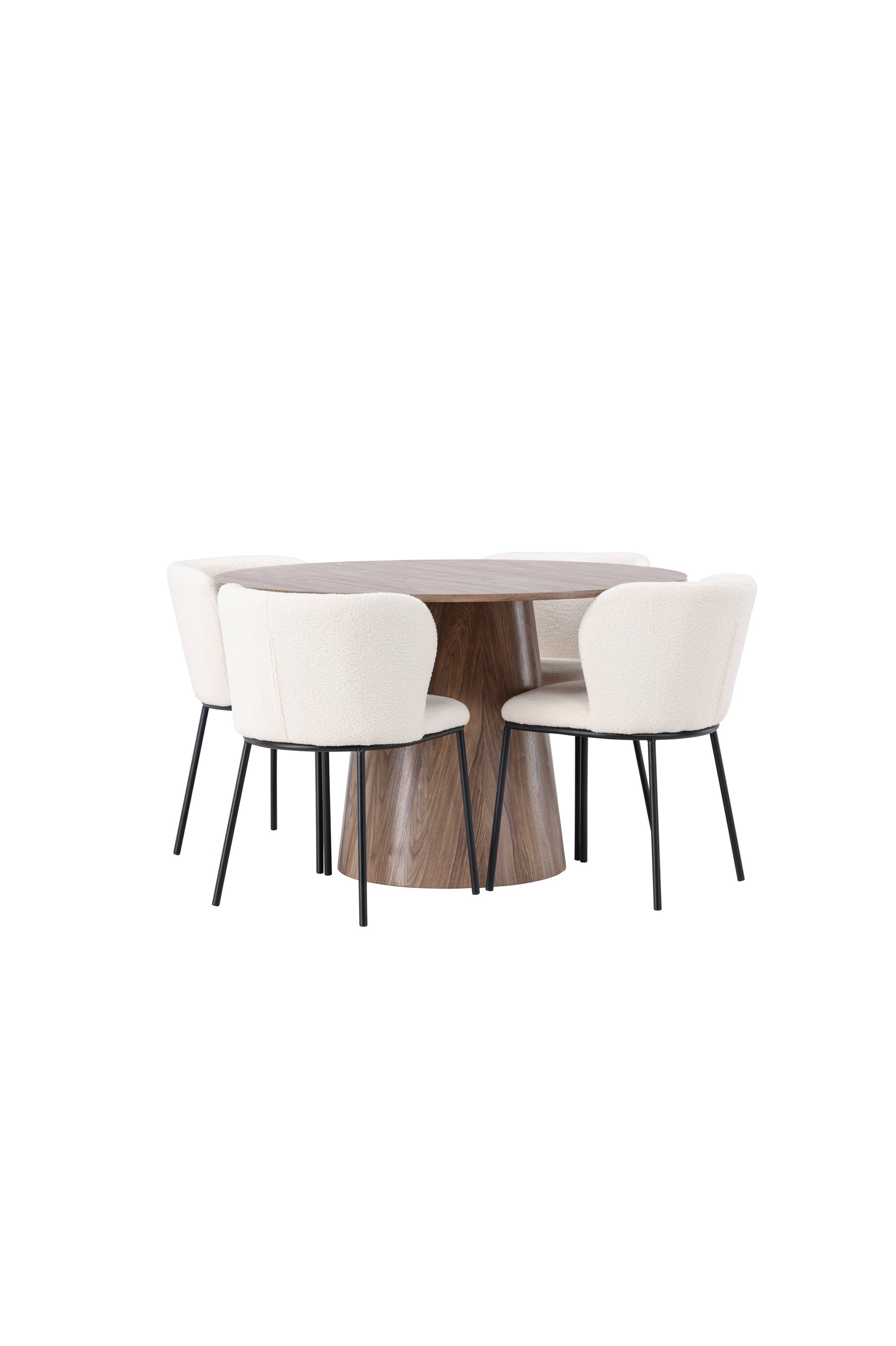 Lanzo Esszimmerset + Edina ⌀120cm/4St. in Schwarz-Weiss präsentiert im Onlineshop von KAQTU Design AG. Esszimmerset ist von Venture Home