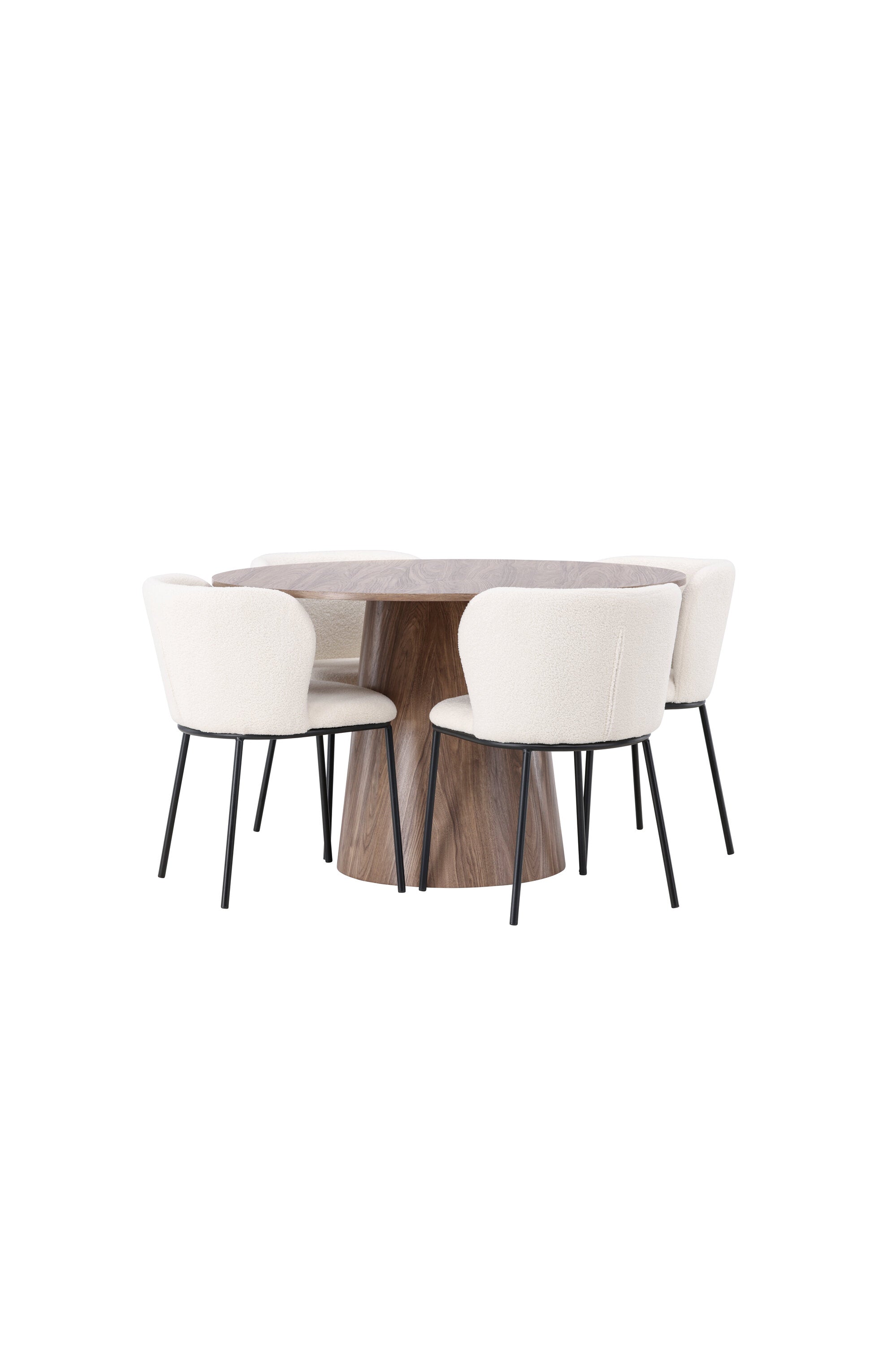 Lanzo Esszimmerset + Edina ⌀120cm/4St. in Schwarz-Weiss präsentiert im Onlineshop von KAQTU Design AG. Esszimmerset ist von Venture Home
