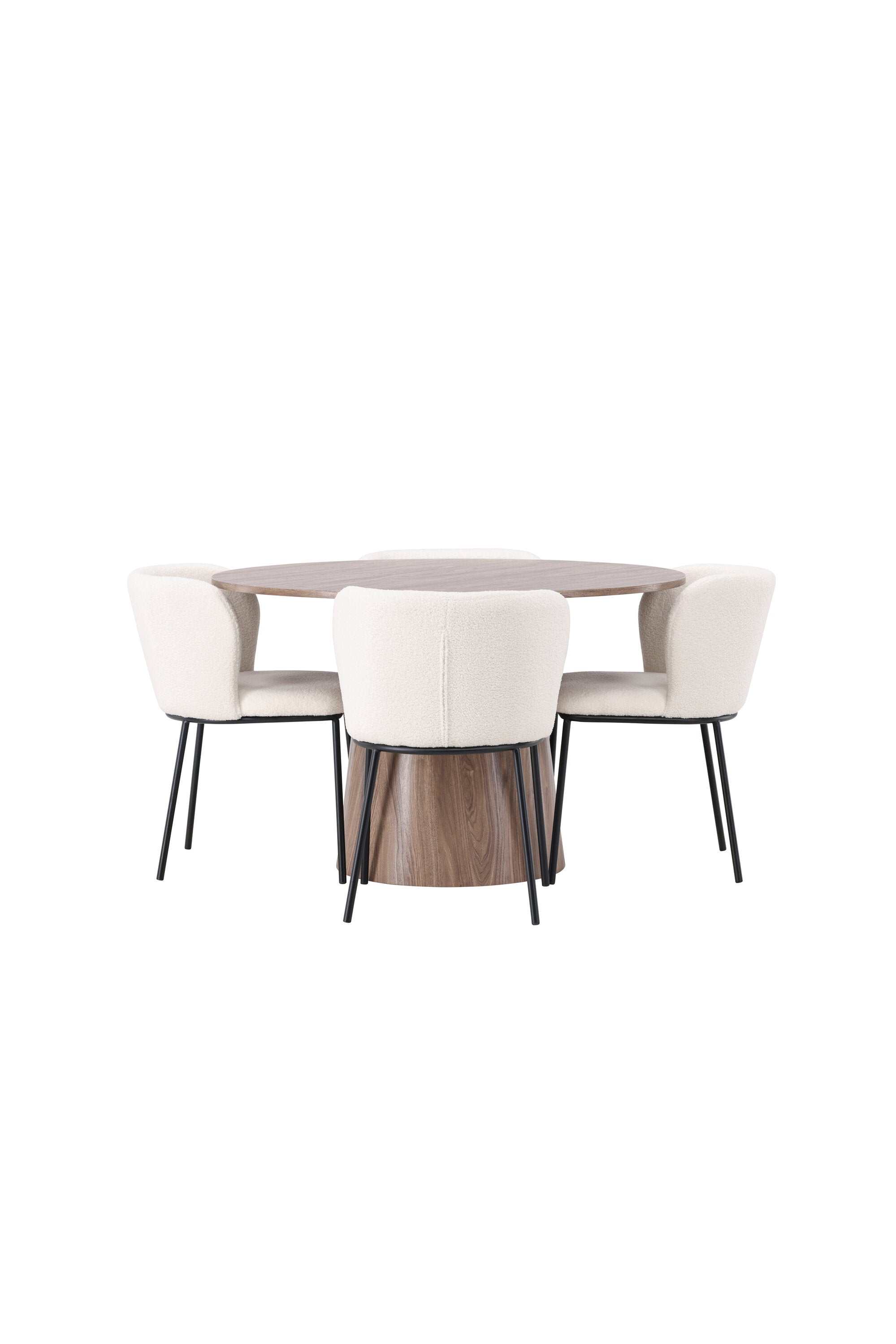 Lanzo Esszimmerset + Edina ⌀120cm/4St. in Schwarz-Weiss präsentiert im Onlineshop von KAQTU Design AG. Esszimmerset ist von Venture Home