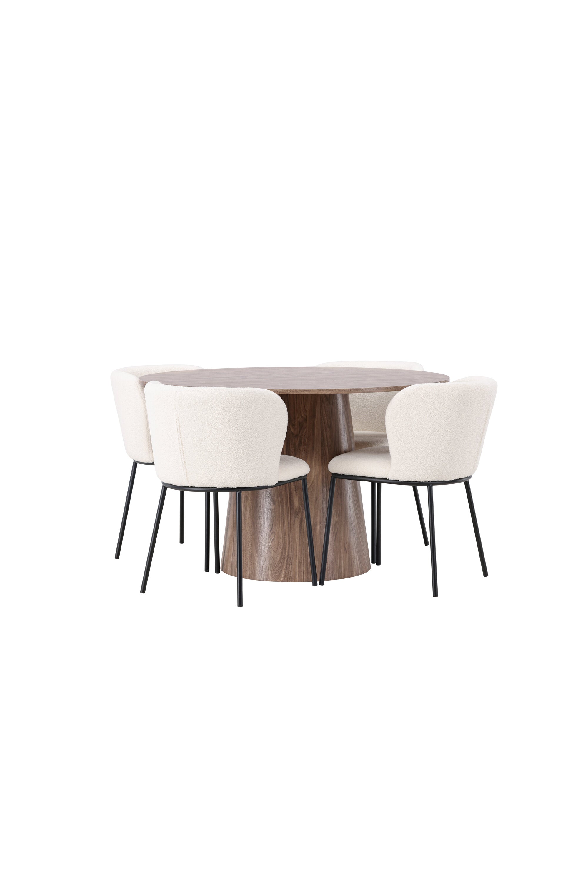 Lanzo Esszimmerset + Edina ⌀120cm/4St. in Schwarz-Weiss präsentiert im Onlineshop von KAQTU Design AG. Esszimmerset ist von Venture Home