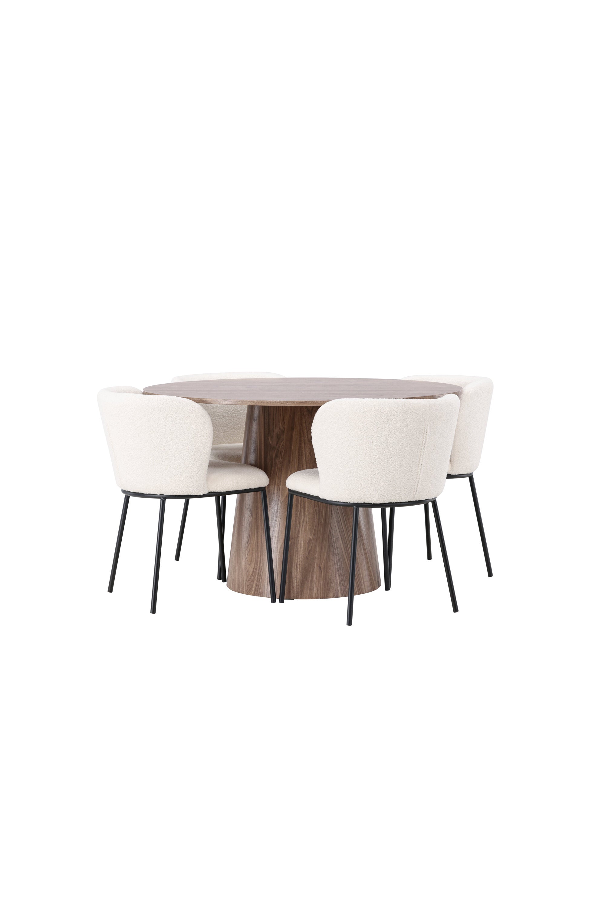 Lanzo Esszimmerset + Edina ⌀120cm/4St. in Schwarz-Weiss präsentiert im Onlineshop von KAQTU Design AG. Esszimmerset ist von Venture Home