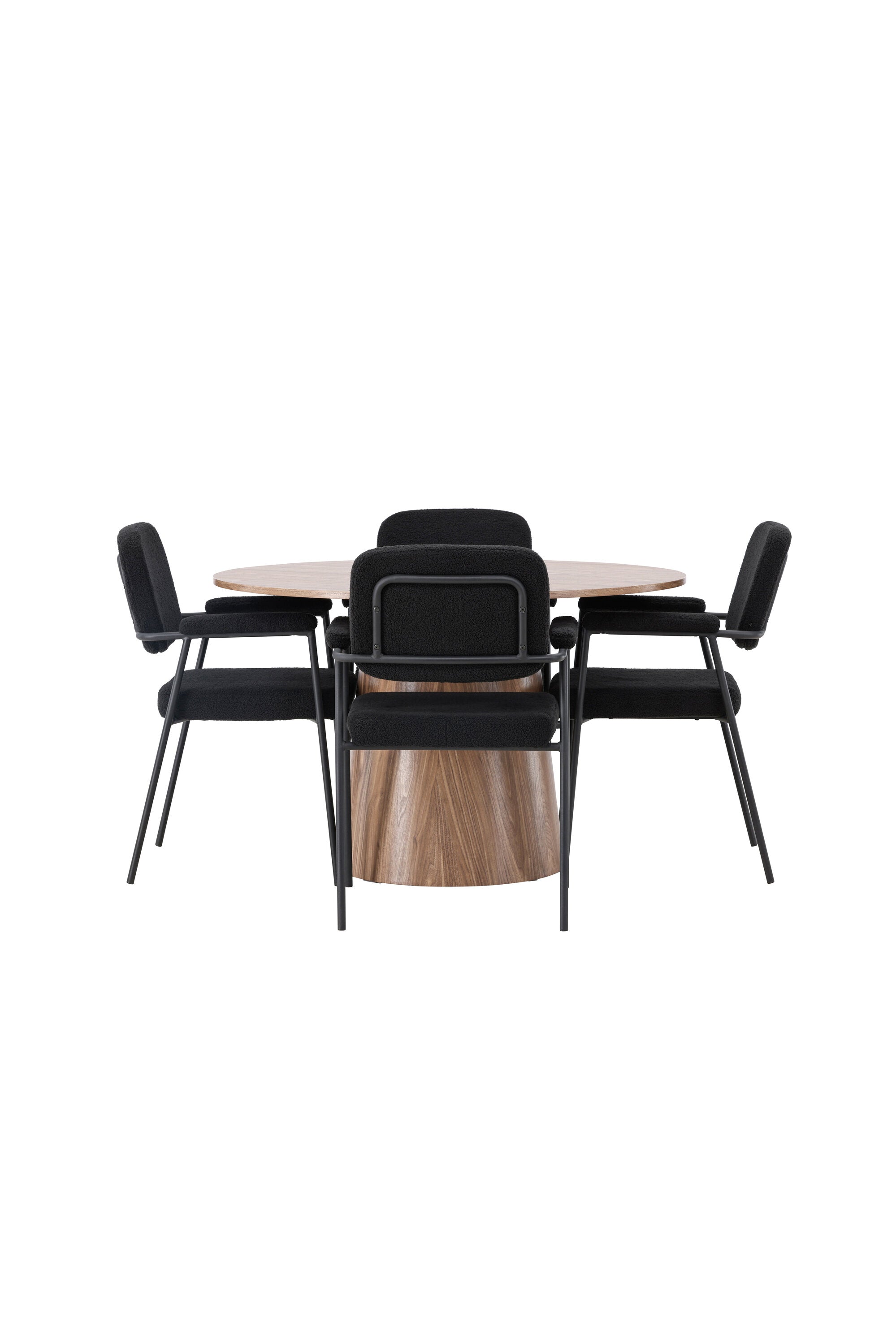 Lanzo Esszimmerset + Yesterday ⌀120cm/4St. in Natur / Schwarz präsentiert im Onlineshop von KAQTU Design AG. Esszimmerset ist von Venture Home