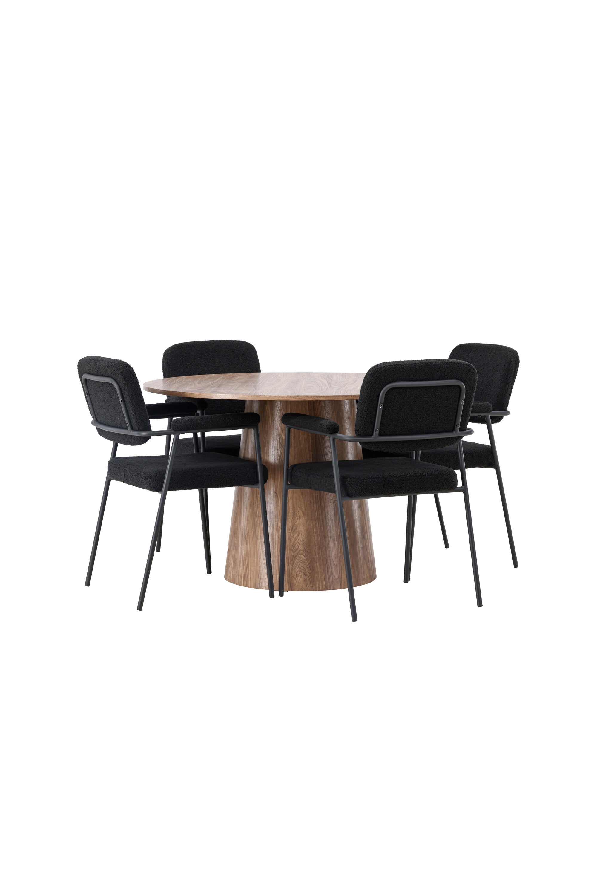 Lanzo Esszimmerset + Yesterday ⌀120cm/4St. in Natur / Schwarz präsentiert im Onlineshop von KAQTU Design AG. Esszimmerset ist von Venture Home