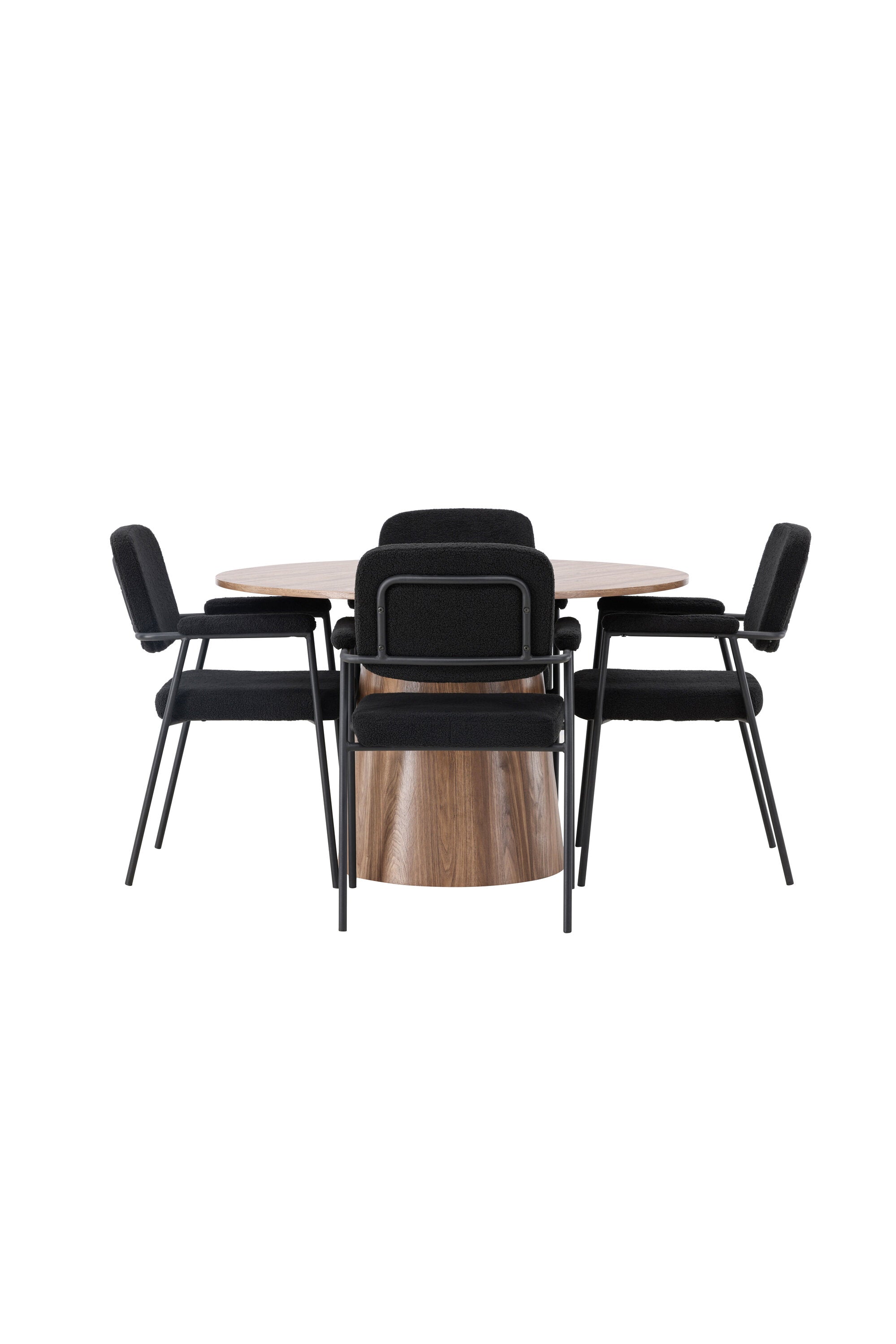 Lanzo Esszimmerset + Yesterday ⌀120cm/4St. in Natur / Schwarz präsentiert im Onlineshop von KAQTU Design AG. Esszimmerset ist von Venture Home
