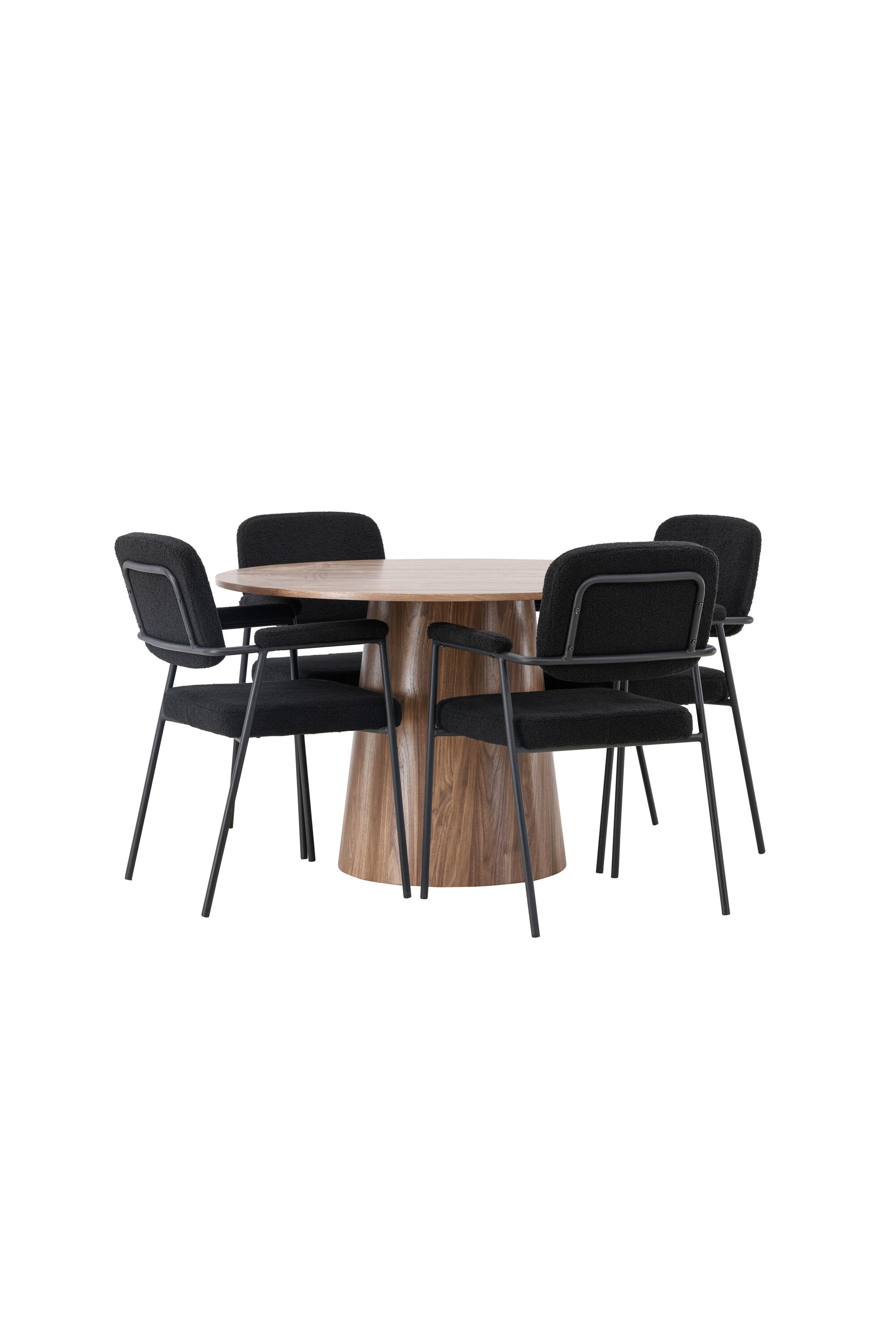 Lanzo Esszimmerset + Yesterday ⌀120cm/4St. in Natur / Schwarz präsentiert im Onlineshop von KAQTU Design AG. Esszimmerset ist von Venture Home